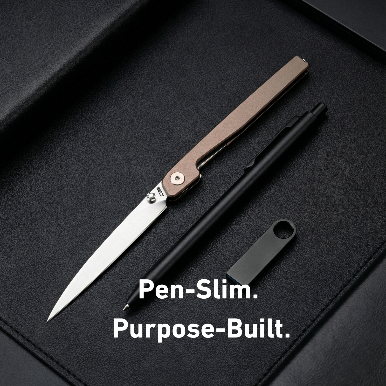 CJRB Lanky Thumb Stud & Liner Lock Knife Champagne Aluminum Handle (3.58'' AR-RPM9 Sand Polish Blade) J1965-CP