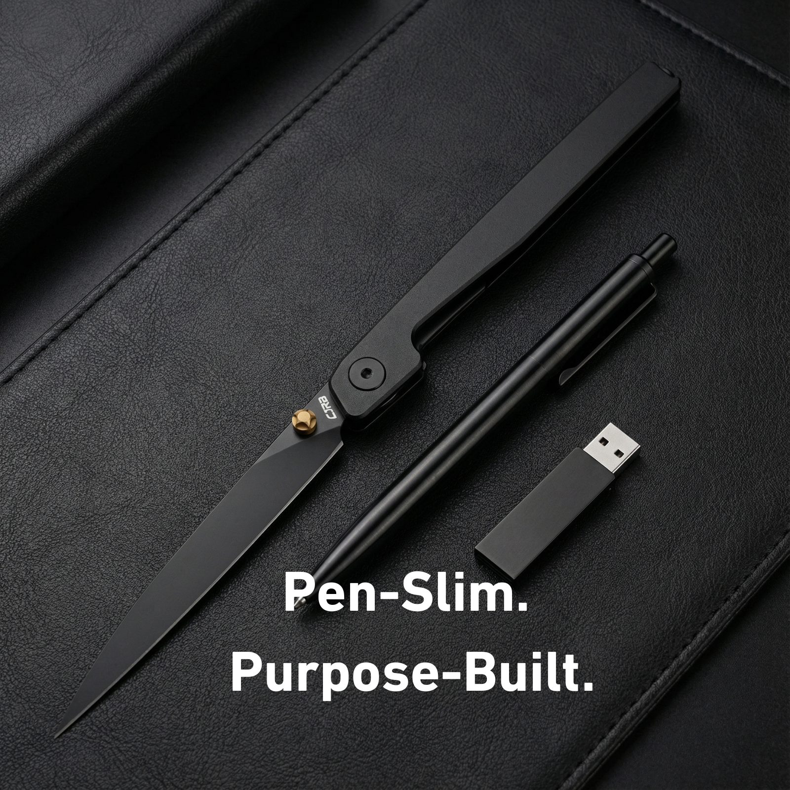 CJRB Lanky Thumb Stud & Liner Lock Knife Black Aluminum Handle (3.58'' AR-RPM9 Black PVD Coating Blade) J1965-BBK