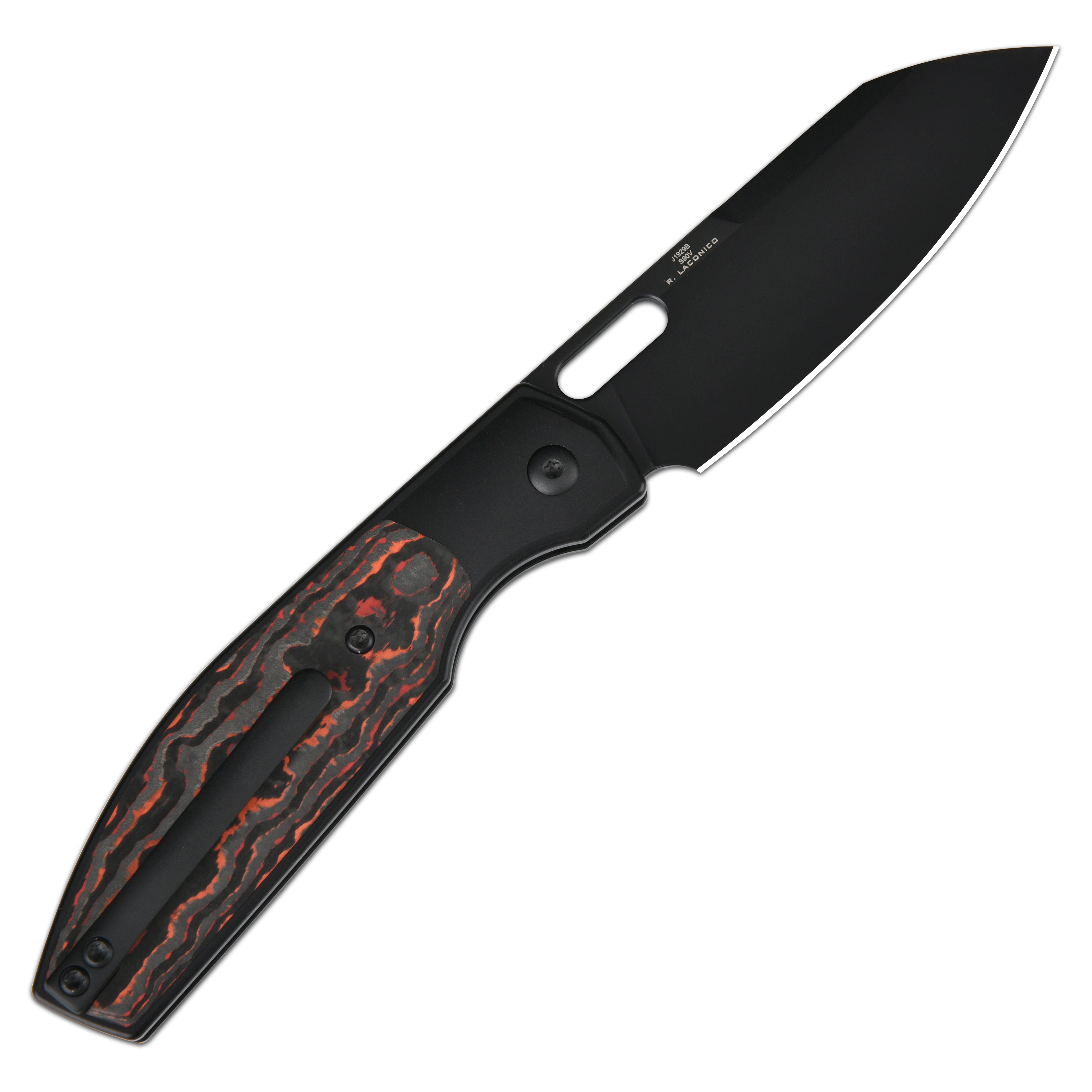 CJRB Ekko J1929 CPM S90V Blade Black Titanium & Fat Carbon Inlay Handle Folding Knives