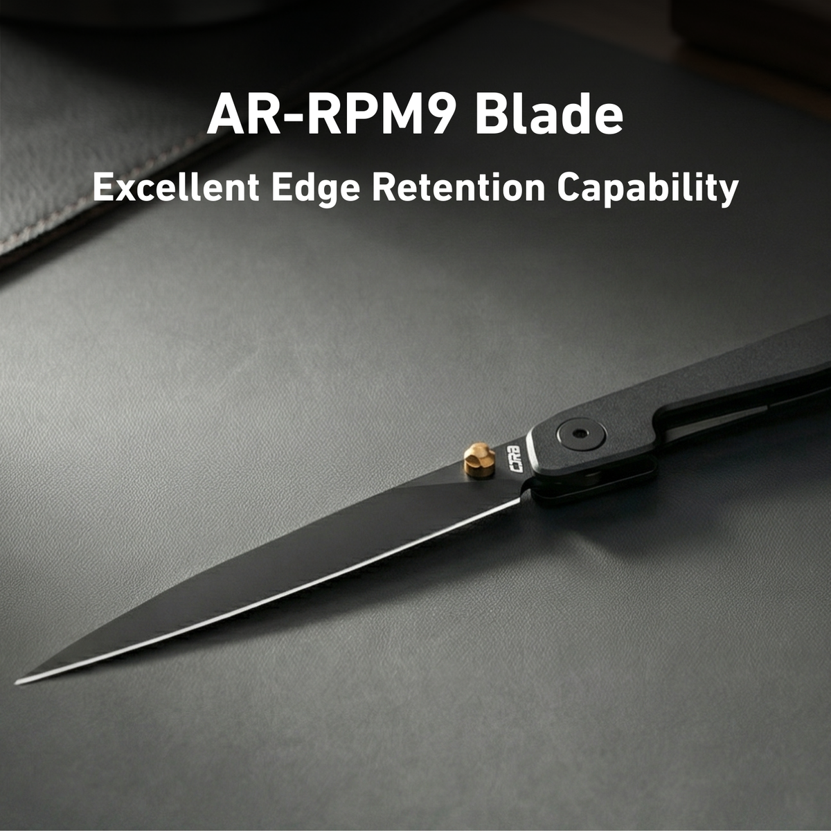 Close up of the CJRB Lanky Wharncliffe blade profile