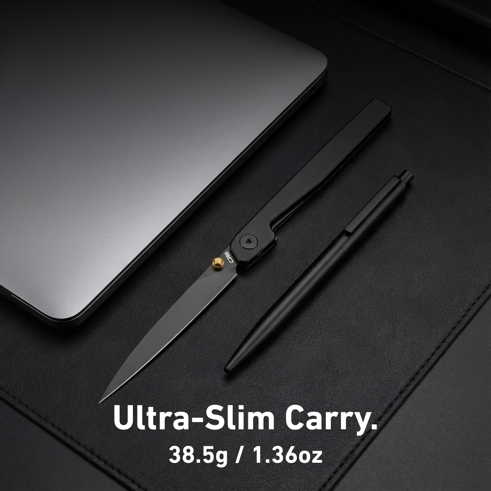 CJRB Lanky Thumb Stud & Liner Lock Knife Black Aluminum Handle (3.58'' AR-RPM9 Black PVD Coating Blade) J1965-BBK