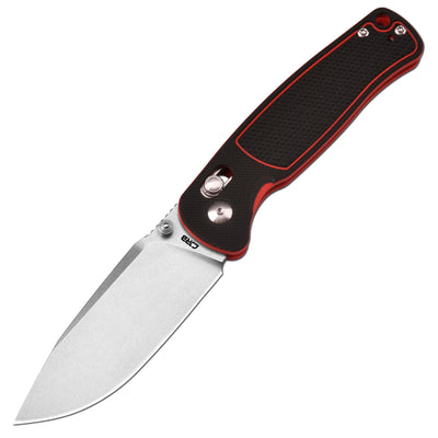 CJRB Shale J1943 AR-RPM9 Steel Blade G10 Handle Folding Knives - Stone Wash / Black&Red G10 (J1943-BRE)