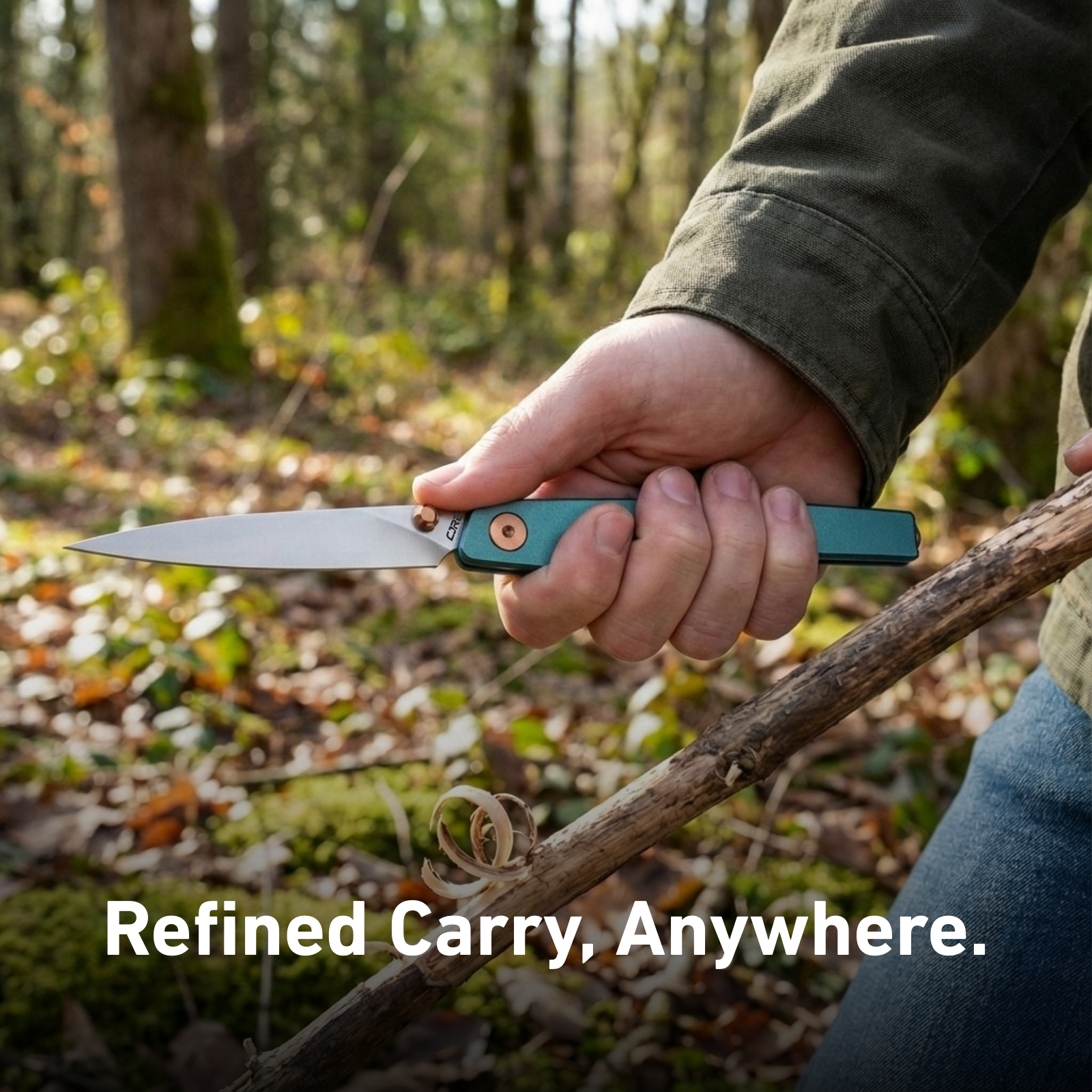 CJRB Lanky Thumb Stud & Liner Lock Knife Blue Aluminum Handle (3.58'' AR-RPM9 Sand Polish Blade) J1965-BU