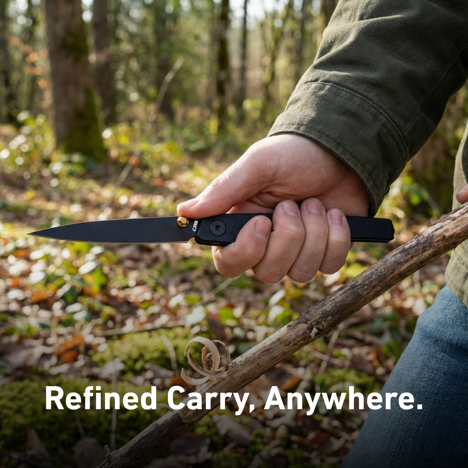 CJRB Lanky Thumb Stud & Liner Lock Knife Black Aluminum Handle (3.58'' AR-RPM9 Black PVD Coating Blade) J1965-BBK