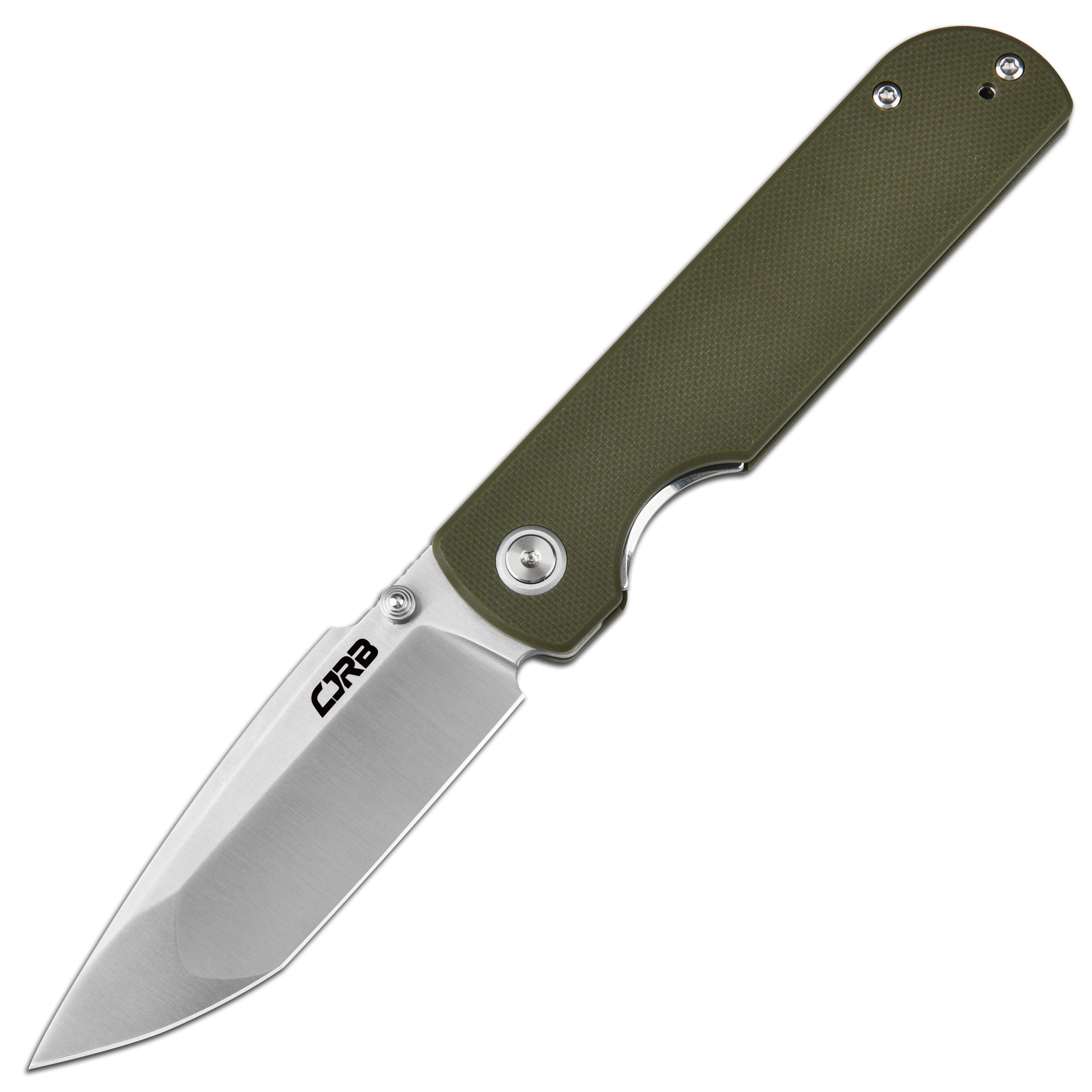 CJRB Nova J1937 AR-RPM9 Steel Blade G10 Handle Folding Knives - Sand Polish / Green (J1937-GN)