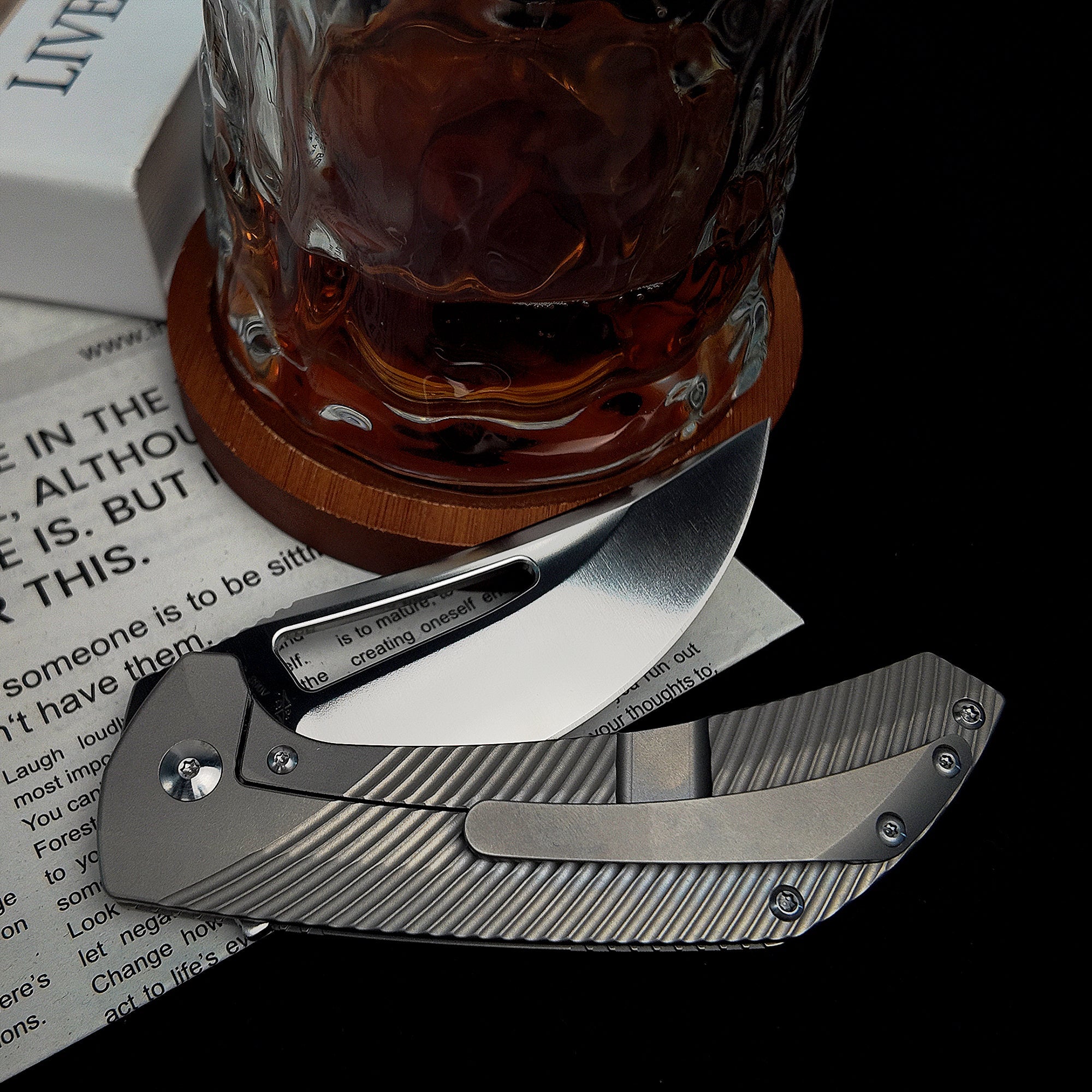 Artisan Cutlery Banjaara 1868G S90V Blade Titanium Handle Folding Knives