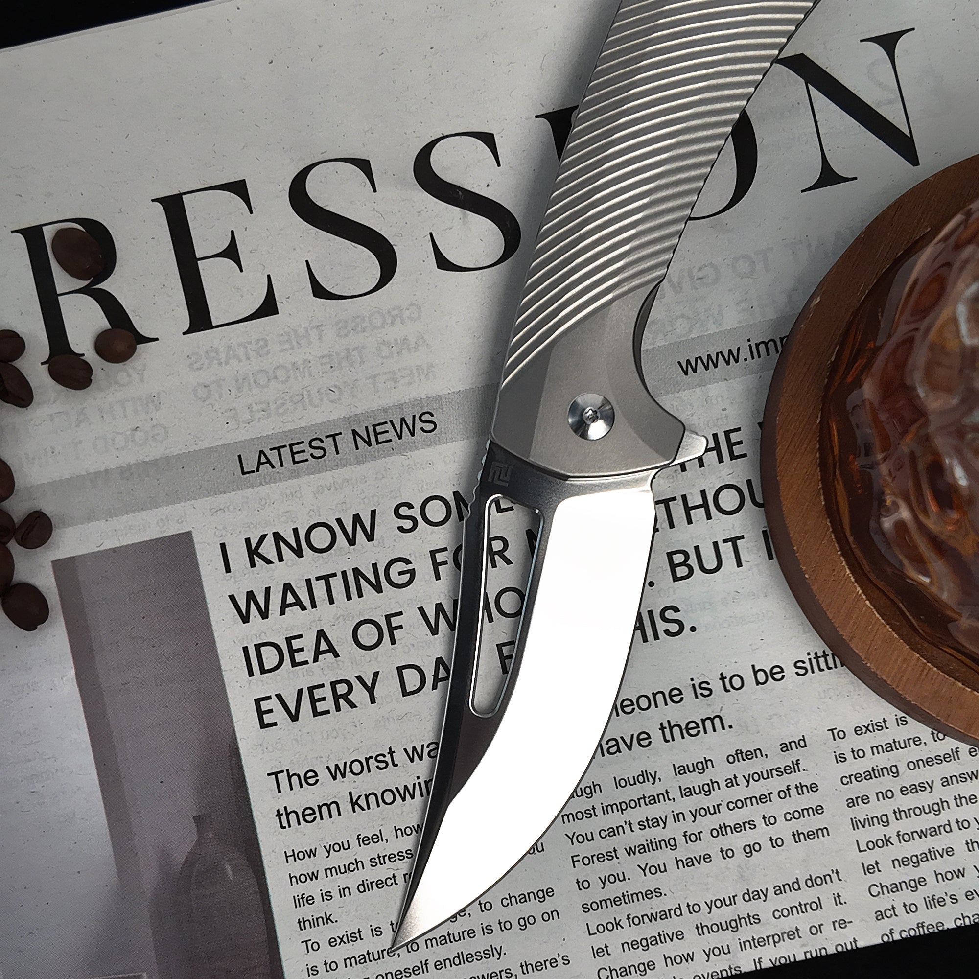 Artisan Cutlery Banjaara 1868G S90V Blade Titanium Handle Folding Knives