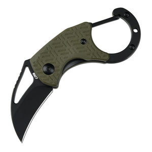 CJRB Anansi J1964 AR-RPM9 Steel Blade G10 Handle Folding Knives - Green G10 Handle/Black PVD Finish (J1964-BGN)