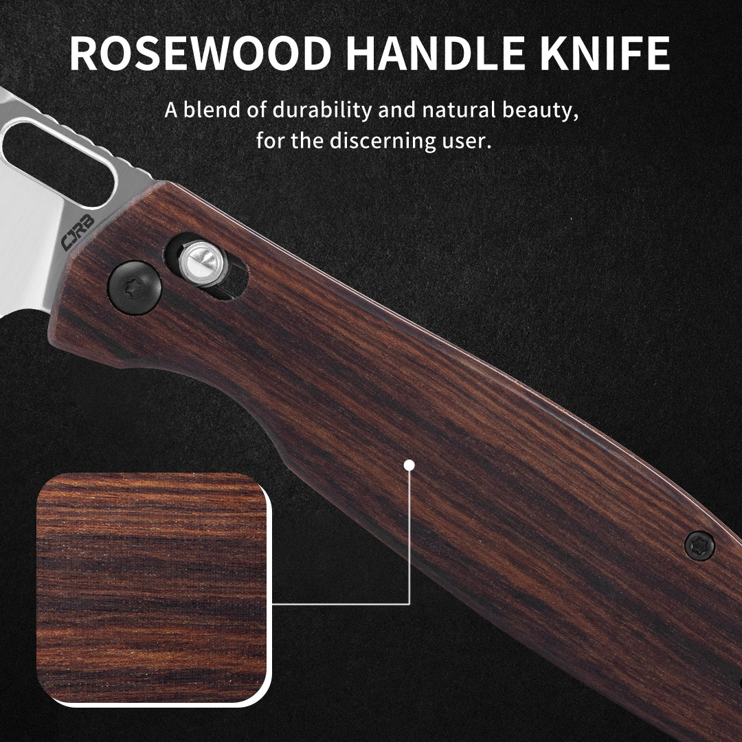 CJRB Prado J1936 AR-RPM9 Steel Blade Wood Handle Crossbar Lock Folding Knives