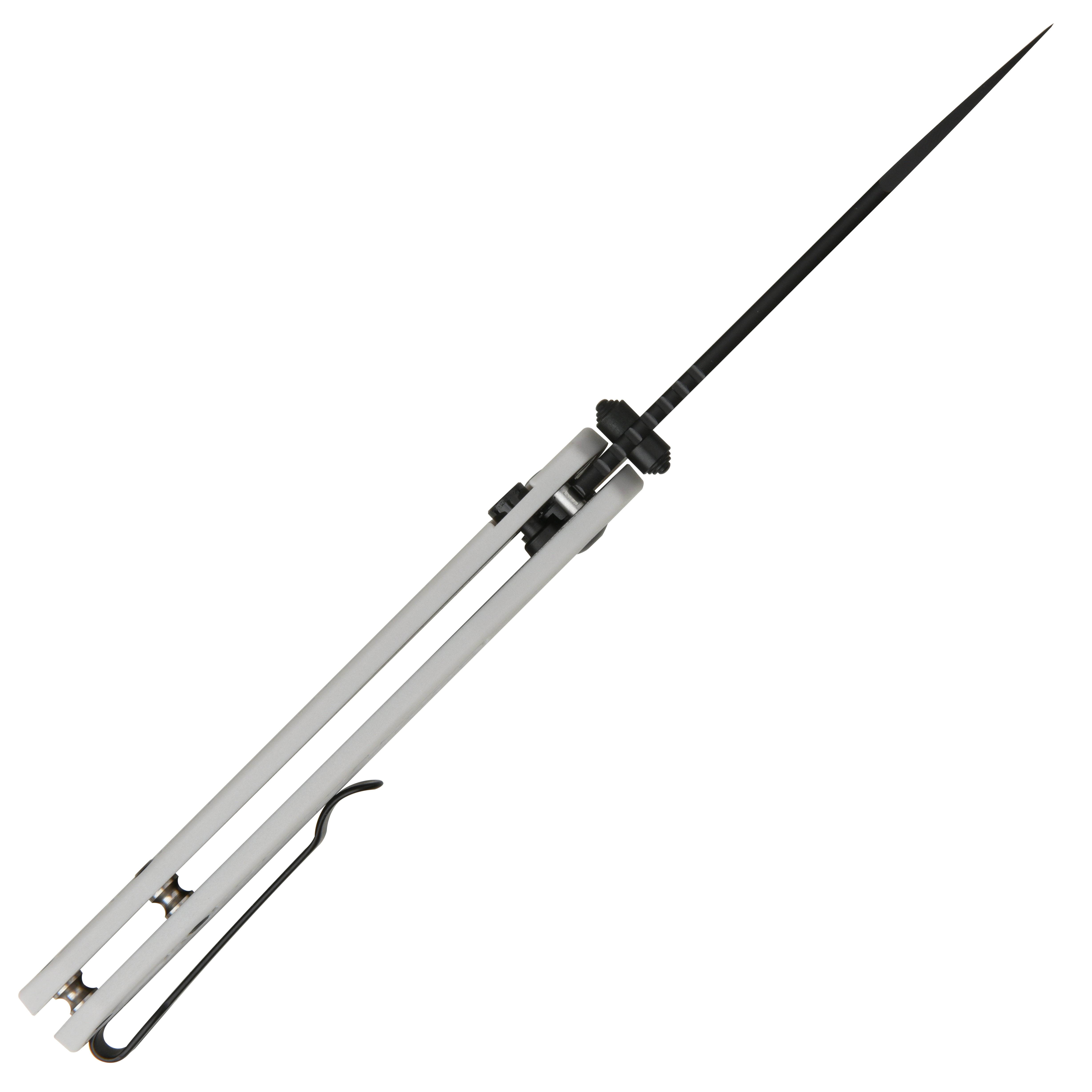 CJRB Pyrite-Light J1945 AR-RPM9 Steel Blade FRN Handle Folding Knives - Black PVD / Light Grey (J1945-BGY)