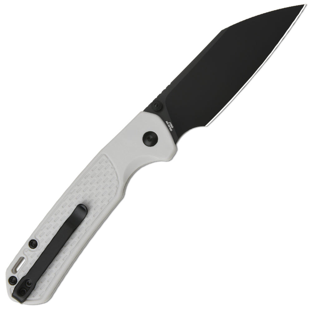 CJRB Pyrite-Light J1945 AR-RPM9 Steel Blade FRN Handle Folding Knives - Black PVD / Light Grey (J1945-BGY)