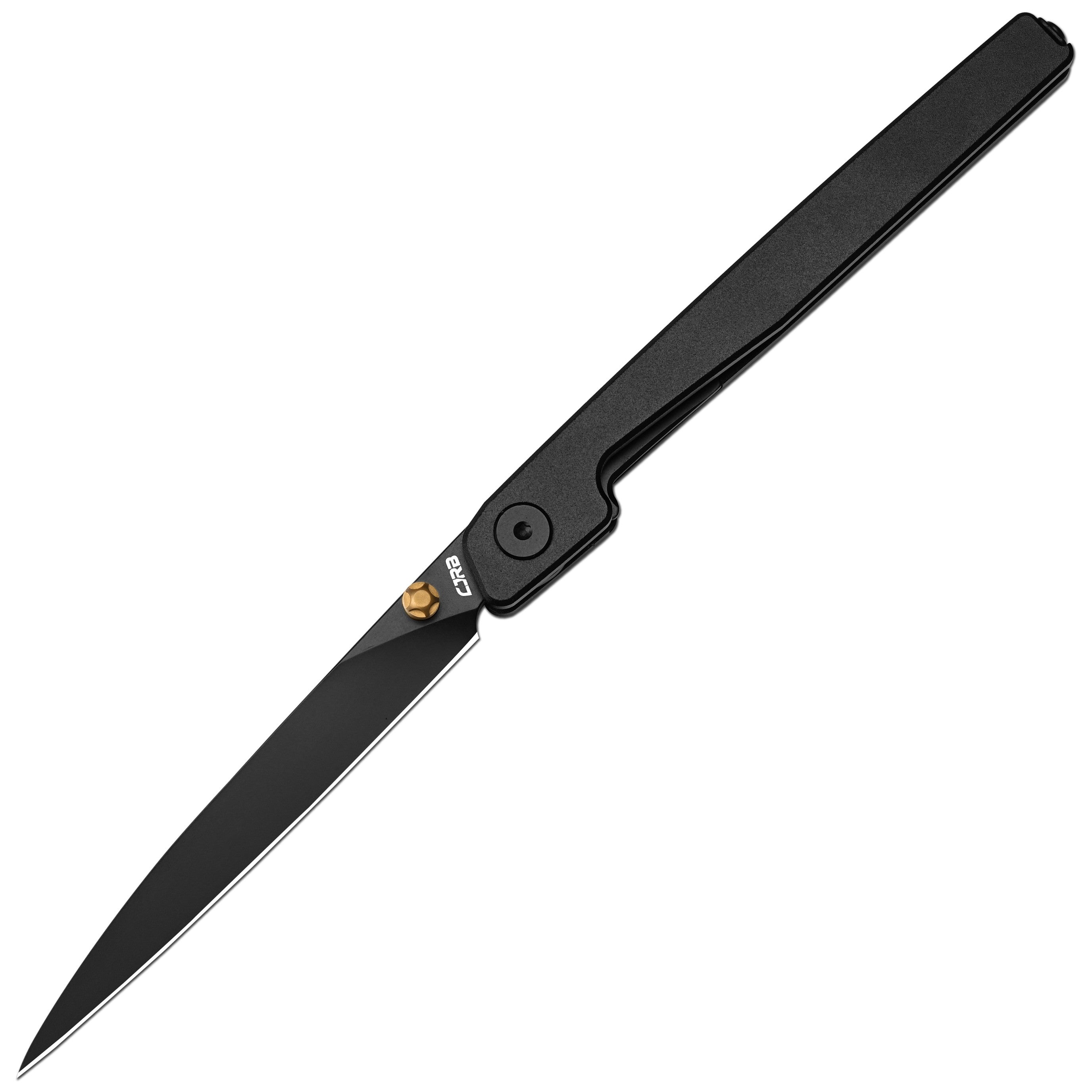 CJRB Lanky Thumb Stud & Liner Lock Knife Black Aluminum Handle