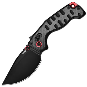 CJRB Doubletap Thumb Stud & Recoil Lock V2 Tatical Knife Carbon Fiber Handle(3.86'' D2 Steel Black PVD Coating Blade) J1970-BCF (Exclusive)