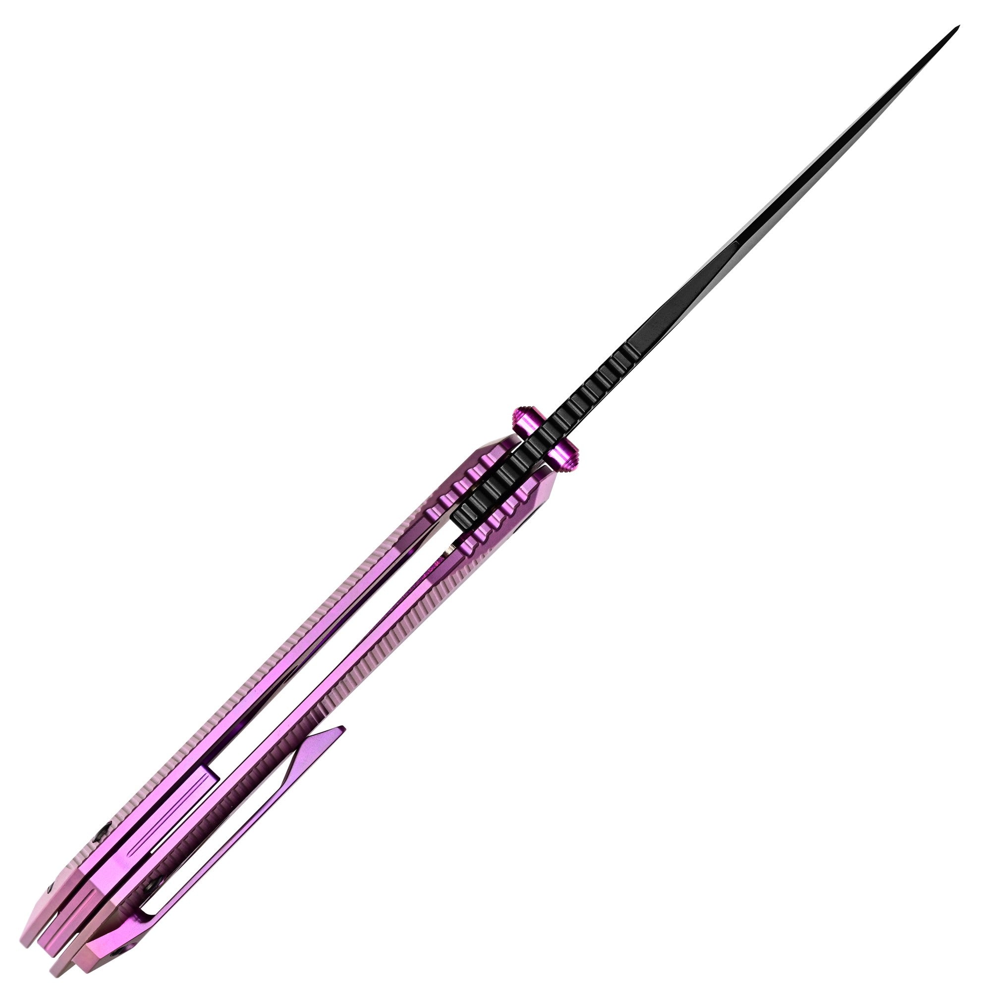 ArtisanCutlery Dark Wing Thumb Hole & Front Flipper Frame Lock EDC Knife Titanium Handle(3.63'' S35VN Black PVD Coating Blade ) 1887G-BPU