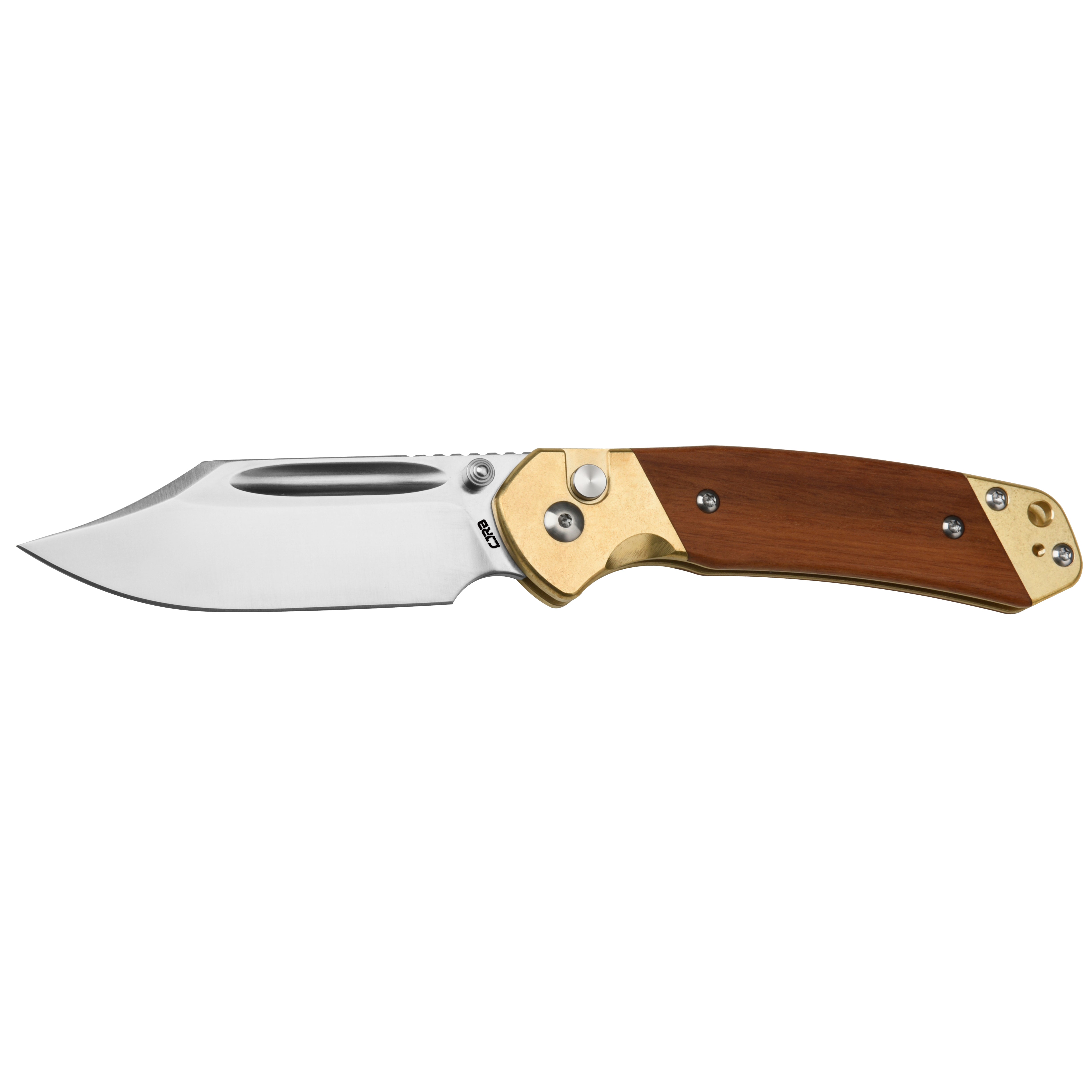 CJRB Bowie Pyrite J1942 CPM S90V Blade Brass&Rose Wood Handle Folding Knives(Exclusive)