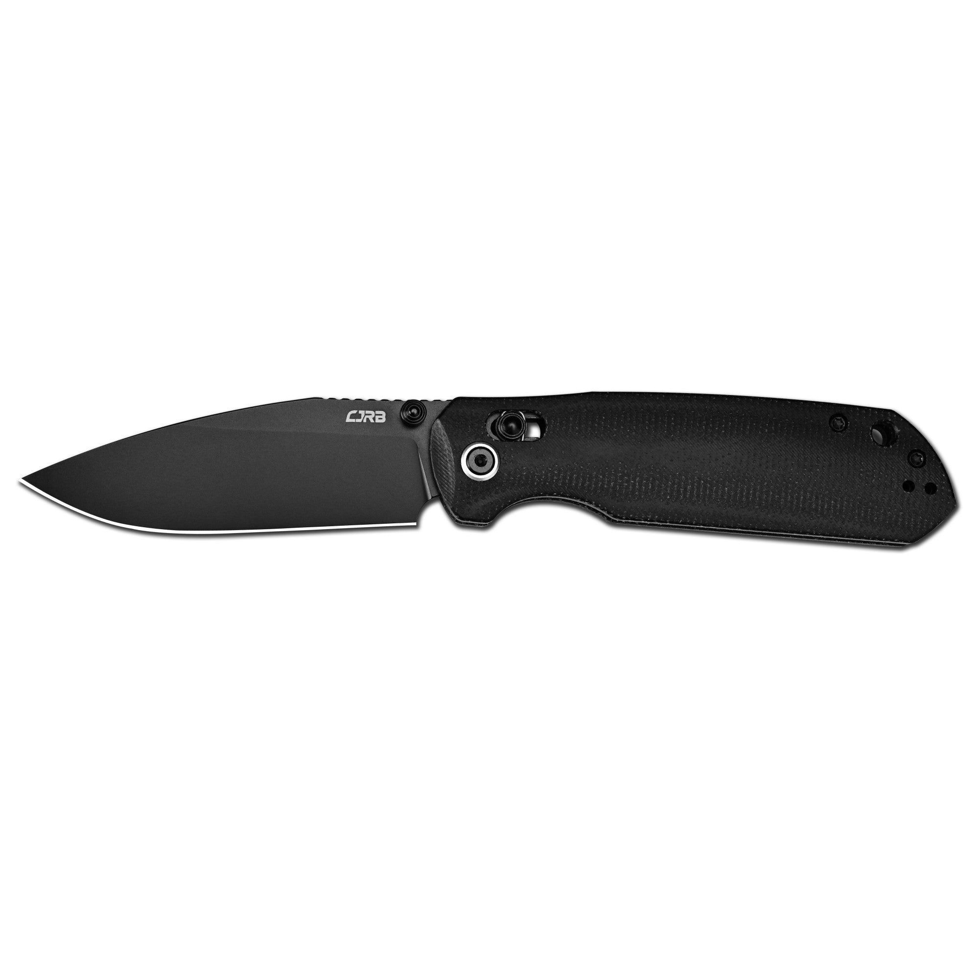 CJRB Mega Maximal Thumb Stud & Crossbar Lock Knife Black Micarta Handle(3.43'' AR-RPM9 Steel Black PVD Coating Blade) J1954L-BBK