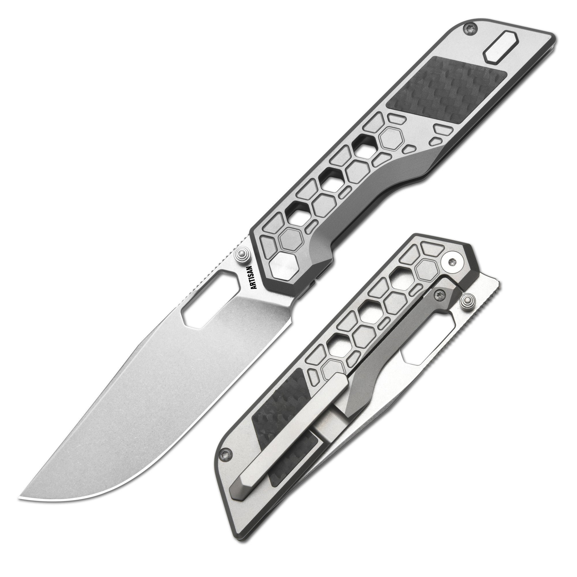 Artisan Cutlery Beest ATZ-1878G S35VN Blade Titanium Handle Folding Knives