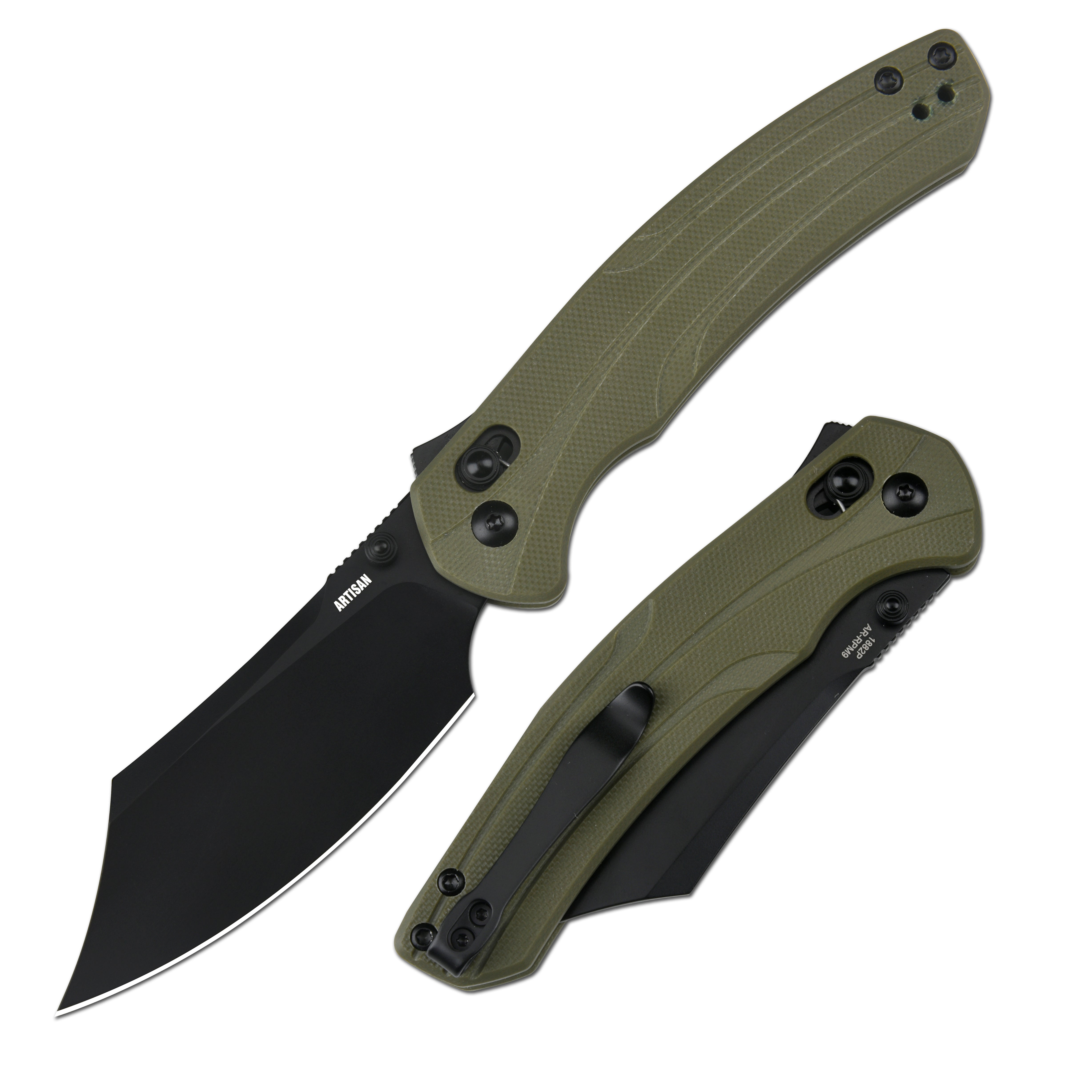 Artisan Cutlery Simoon ATZ-1882 AR-RPM9 Steel Blade G10 Handle Folding Knives