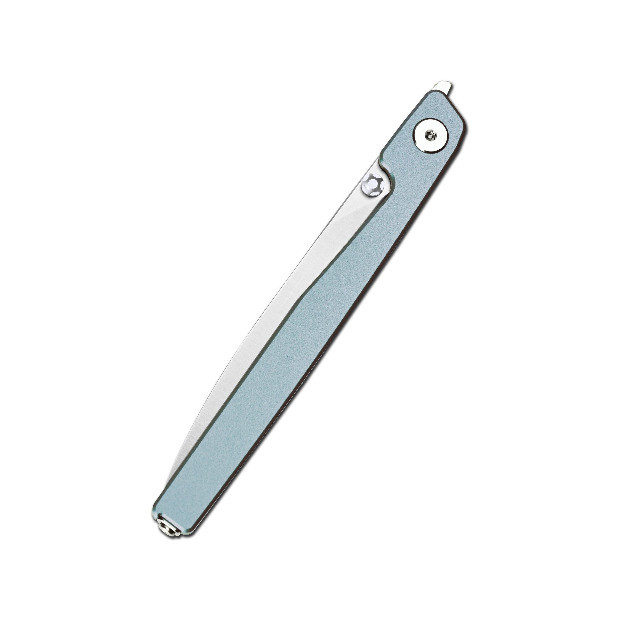 CJRB Lanky Thumb Stud & Liner Lock Knife Light Blue Aluminum Handle (3.58'' Sandvik 14C28N Sand Polish Blade) J1965-PBU
