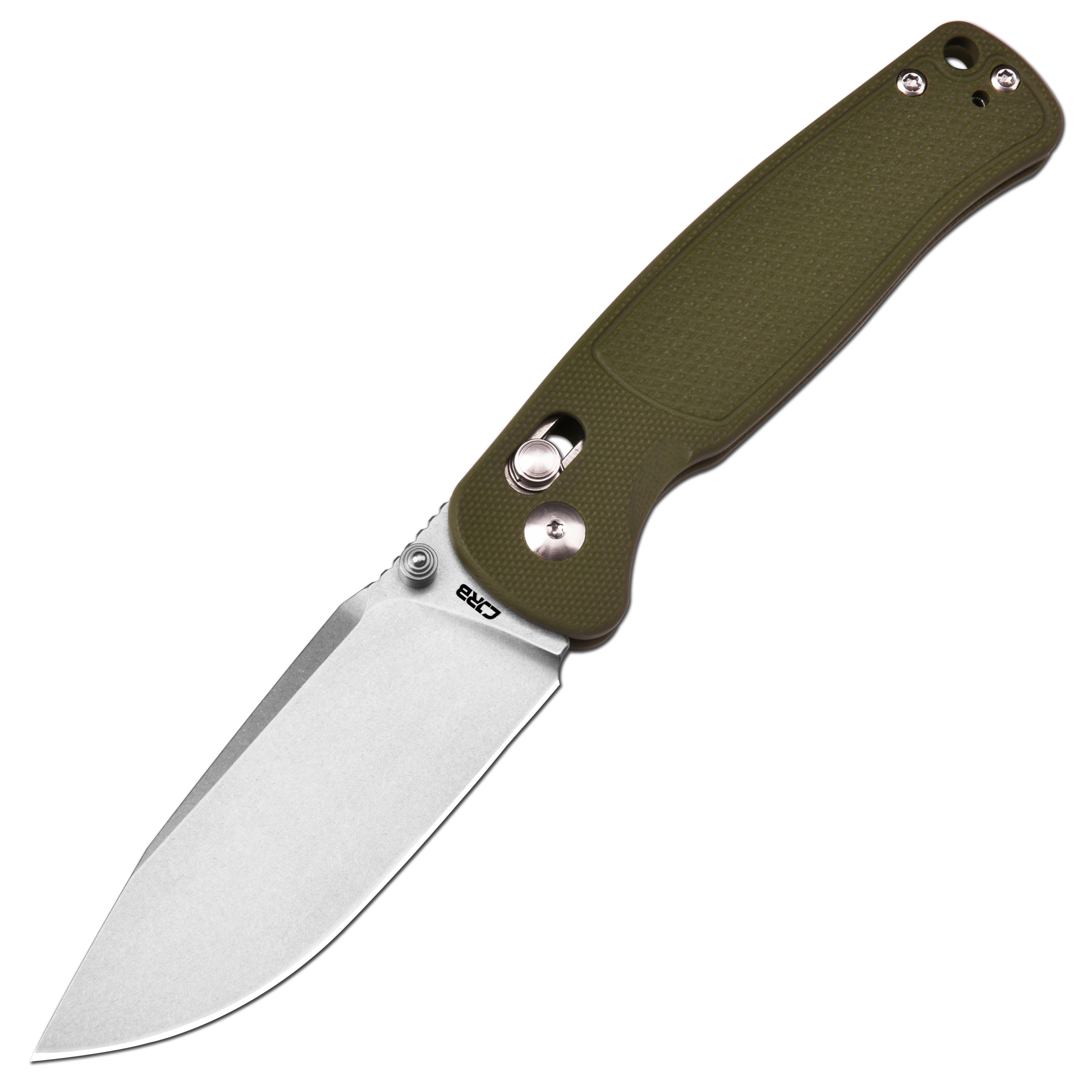 CJRB Shale J1943 AR-RPM9 Steel Blade G10 Handle Folding Knives - Stone Wash / Green G10 (J1943-GN)