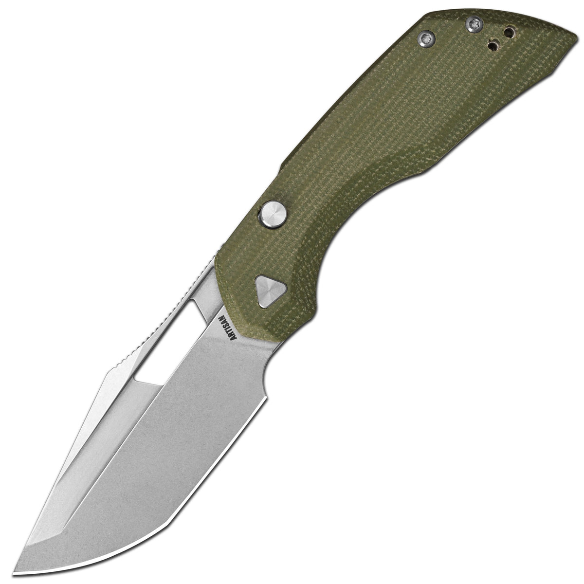 Artisan Cutlery Mousebird Thumb Hole Top Liner Lock EDC Knife Micarta Handle (3'' N690 Stone Wash Blade ) 1889G-MGN