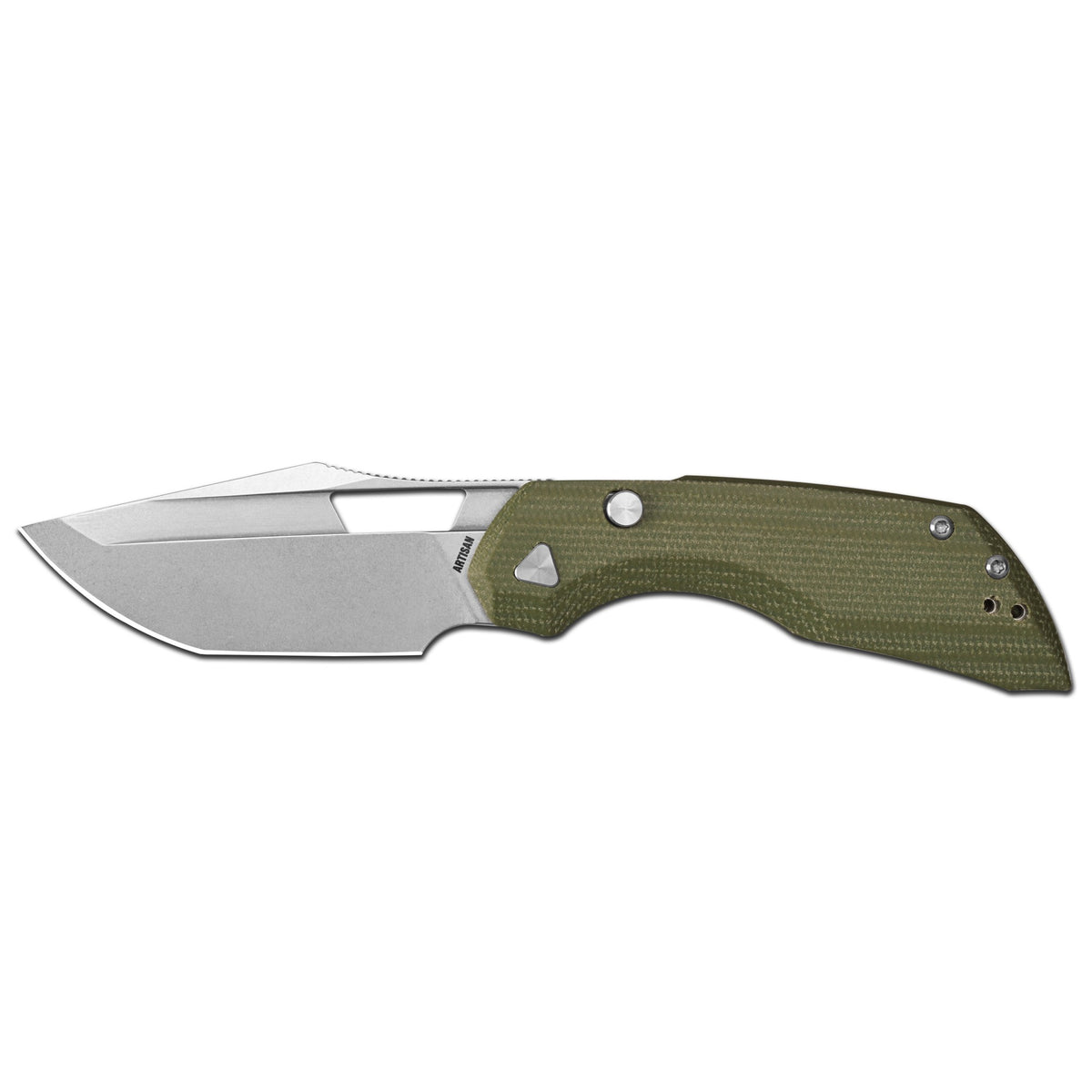 Artisan Cutlery Mousebird Thumb Hole Top Liner Lock EDC Knife Micarta Handle (3'' N690 Stone Wash Blade ) 1889G-MGN