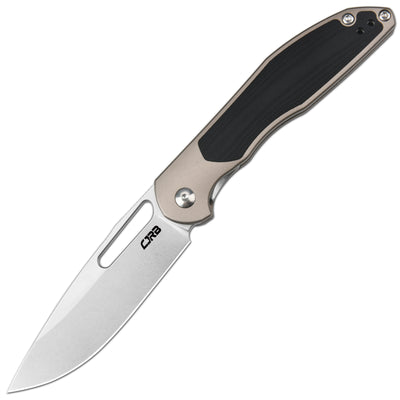 CJRB Droma J1963 AR-RPM9 Steel Blade Aluminum and G10 inlay Handle Folding Knives - Champagne (J1963-BK)