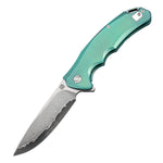 Artisan Cutlery Tradition ATZ-1702GD Damascus Blade Titanium TC4 Handle Folding Knives