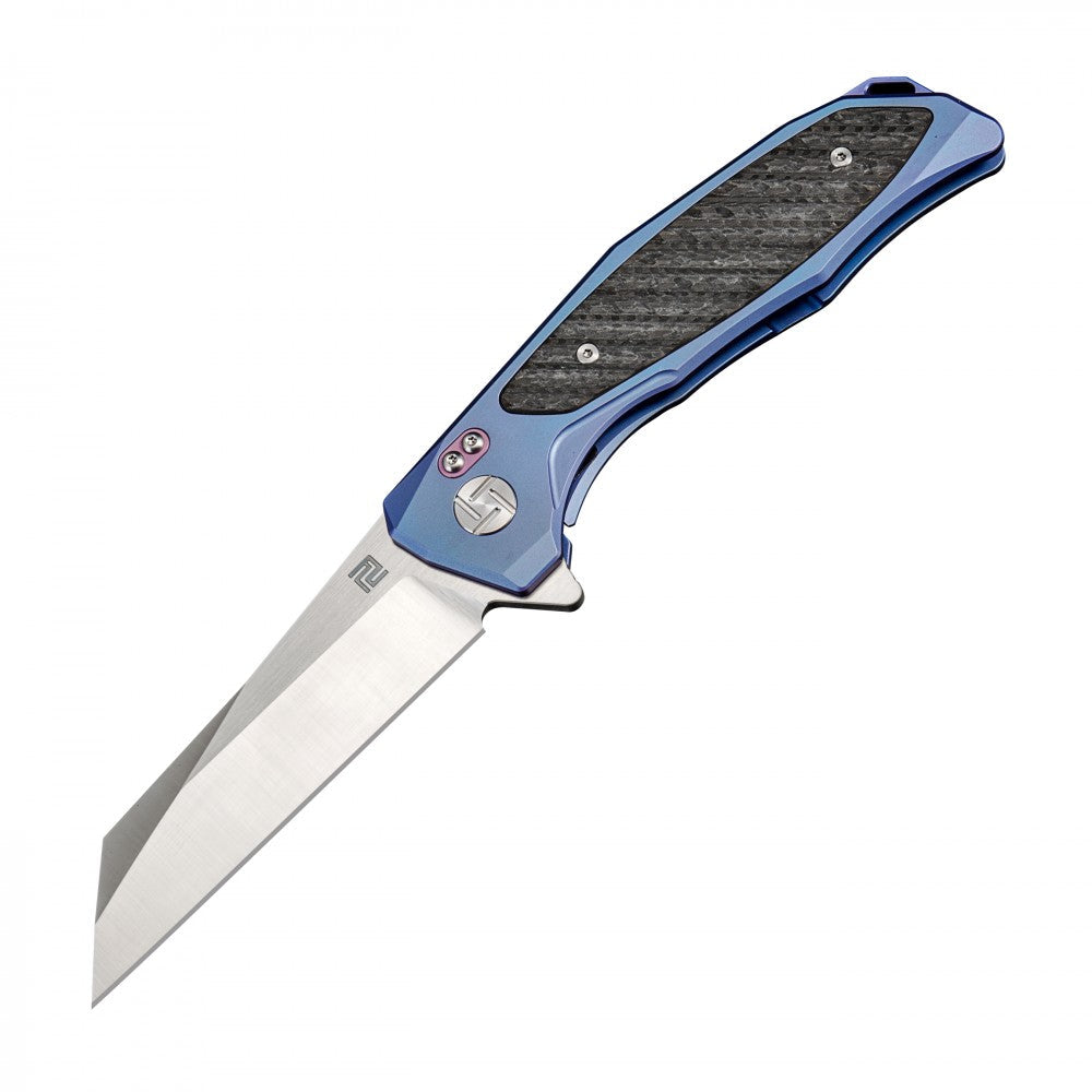 Artisan Cutlery Megahawk ATZ-1809G M390 Blade Titanium Handle Folding Knives - Blue (1809G-BUM)