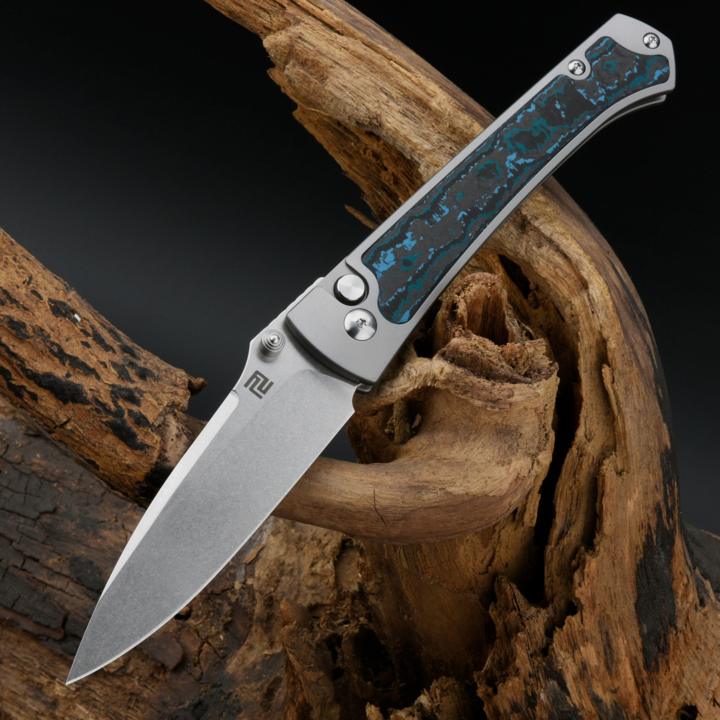 Artisan Cutlery Andromeda 1856G-FCG M390 Blade Titanium and Fat Carbon Handle Folding Knife (Limited Edition)