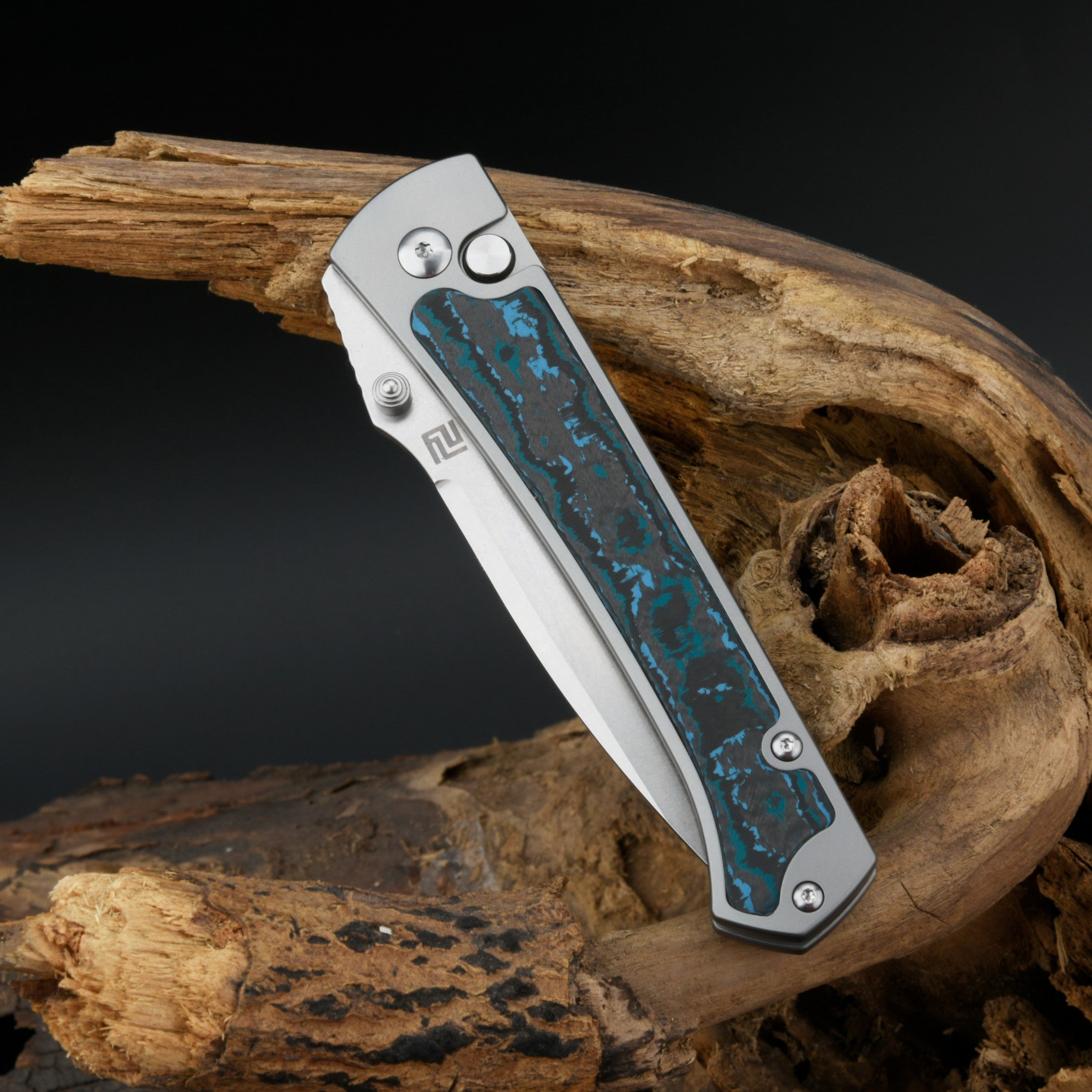 Artisan Cutlery Andromeda 1856G-FCG M390 Blade Titanium and Fat Carbon Handle Folding Knife (Limited Edition)