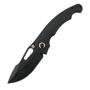 Artisan Cutlery Xcellerator ATZ-1860P AR-RPM9 Blade Micarta Handle Folding Knives - Black PVD / Black (1860P-BMBK)
