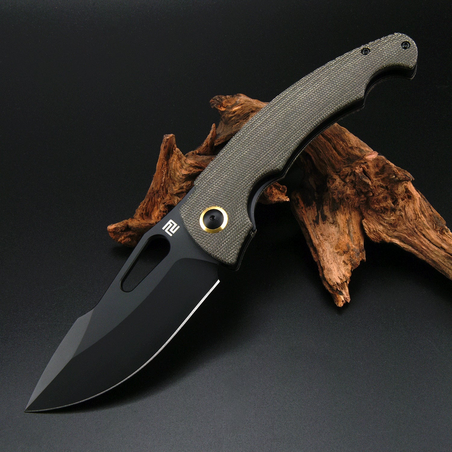 Artisan Cutlery Xcellerator ATZ-1860P AR-RPM9 Blade Micarta Handle Folding Knives