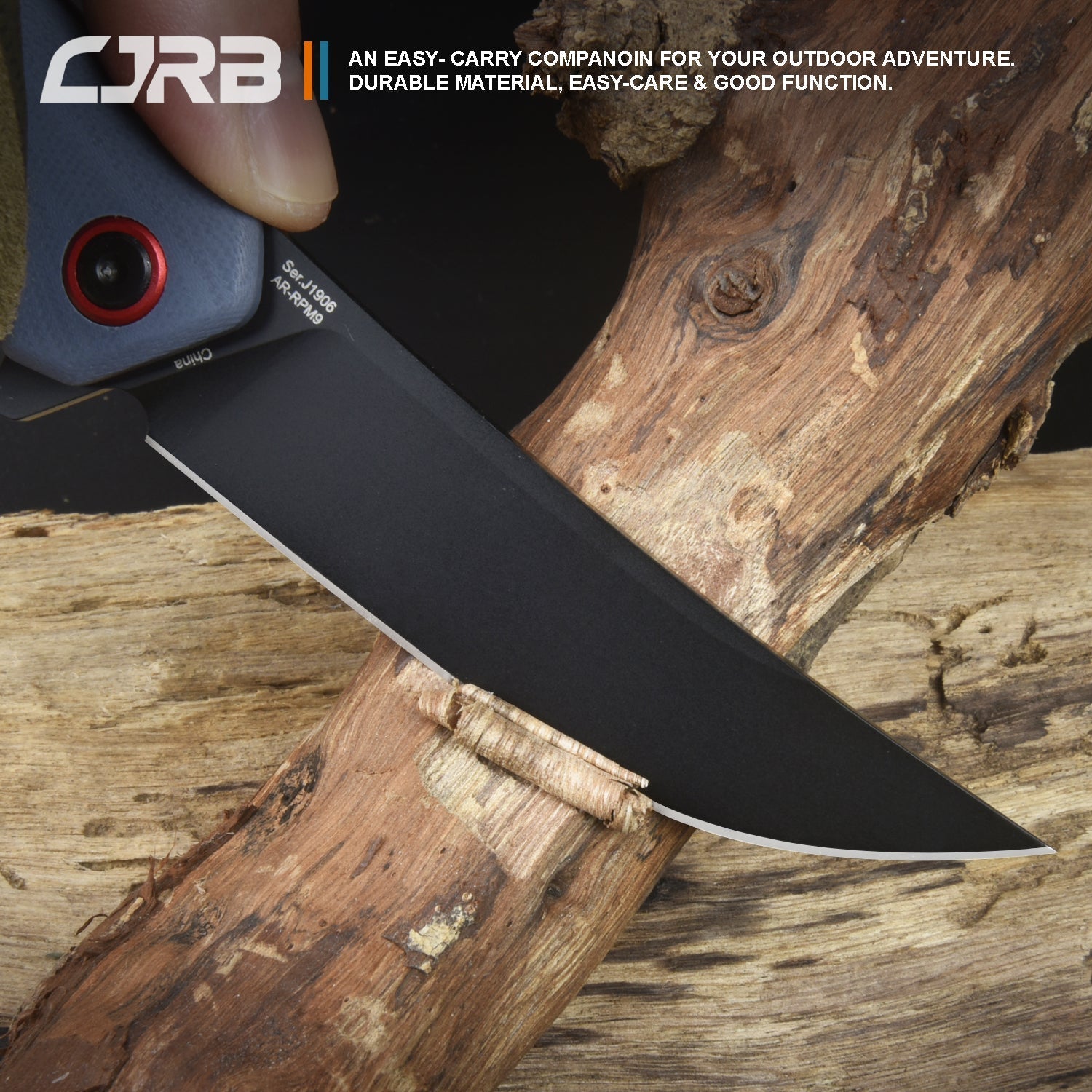 CJRB Gobi J1906 AR-RPM9 Steel Black Pvd Blade G10 Handle Folding Knives - Gray (J1906-BGYC)