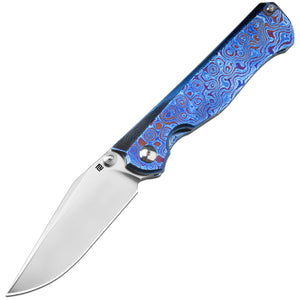 Artisan Cutlery Crusoe ATZ-1869G S90V Blade Titanium Damascus Handle Folding Knives (Limited)