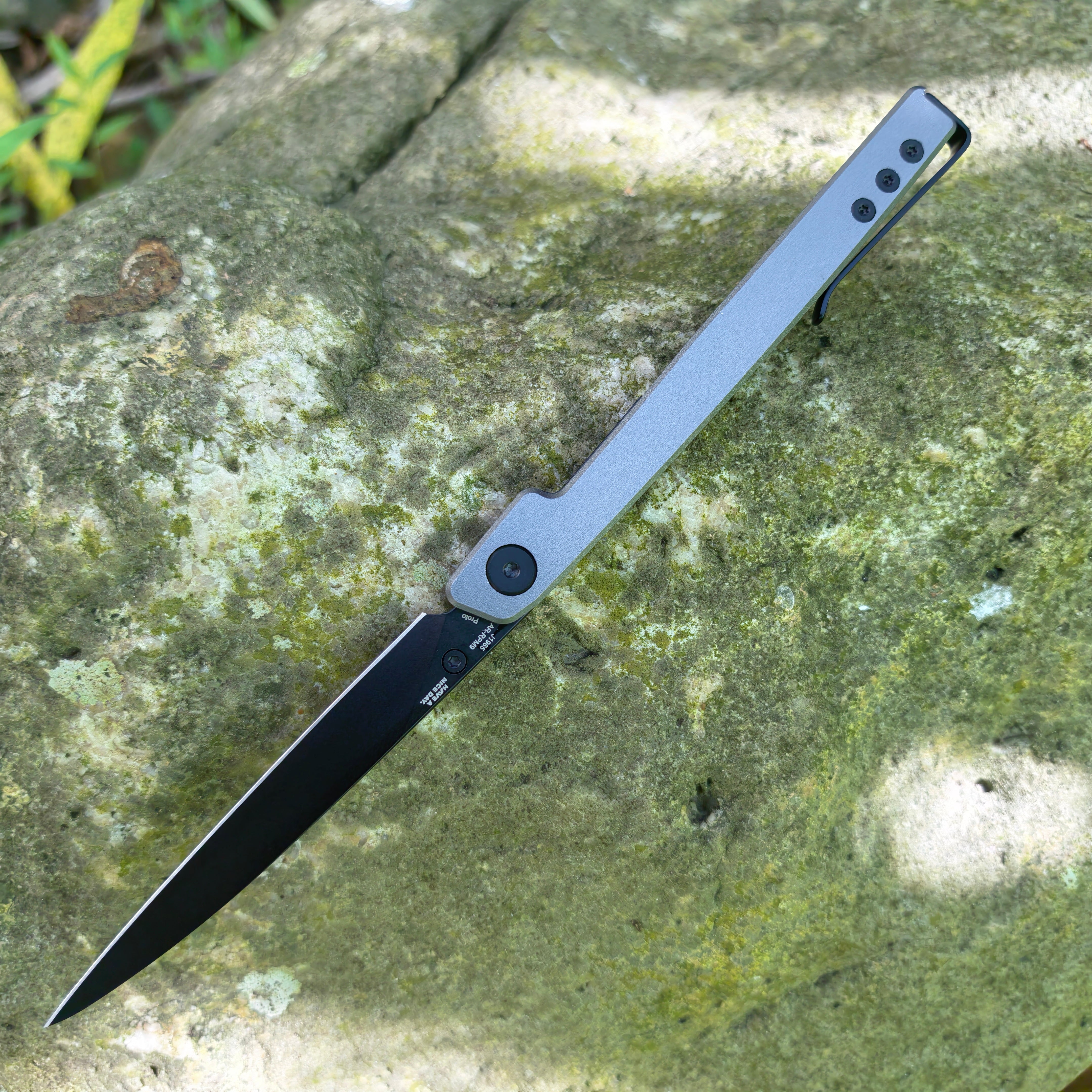 CJRB Prototype Lanky J1965 AR-RPM9 Steel Blade Aluminum Handle Folding Knives
