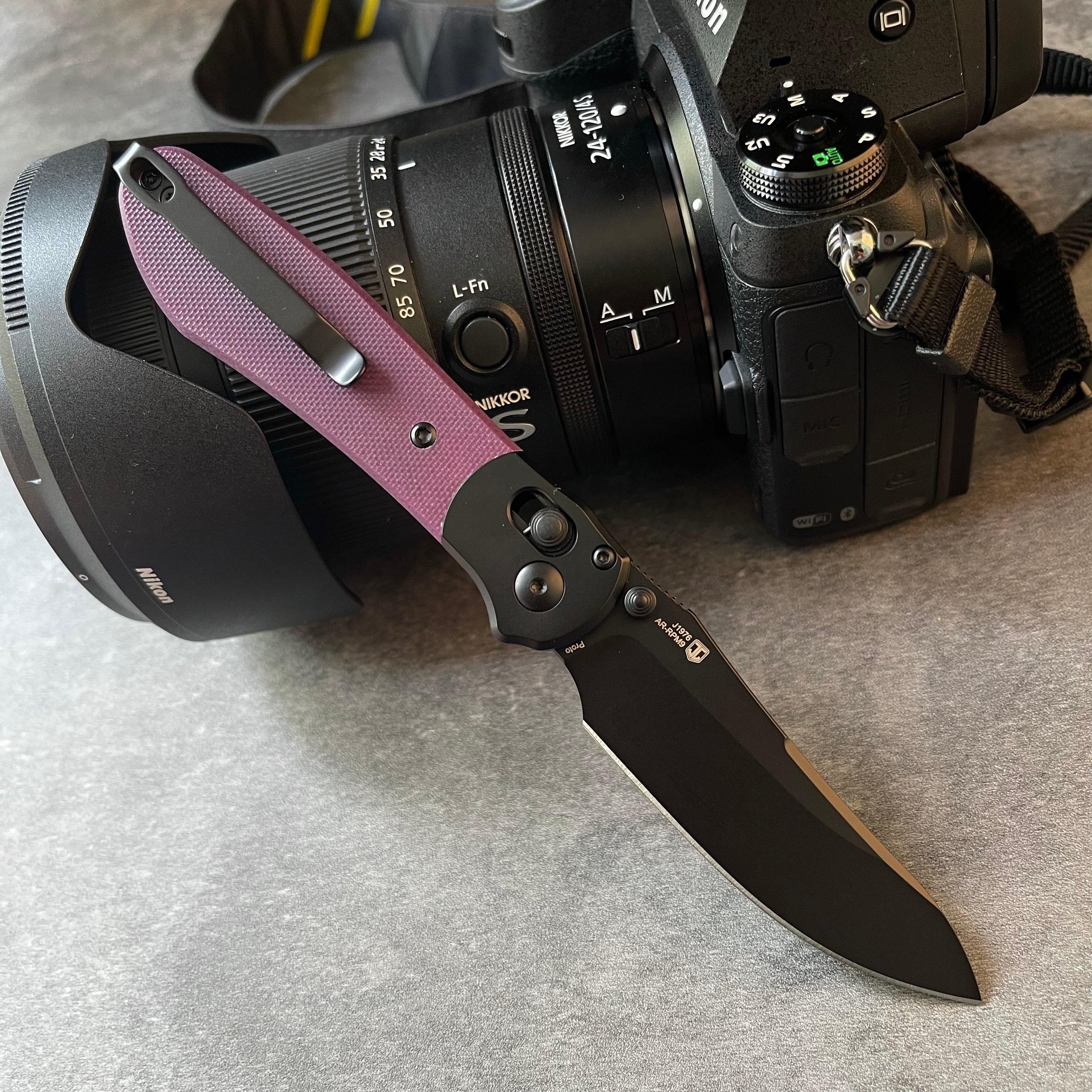 CJRB Fishers J1976 AR-RPM9 Steel G10/Micarta Handle Folding Knives(Prototype)