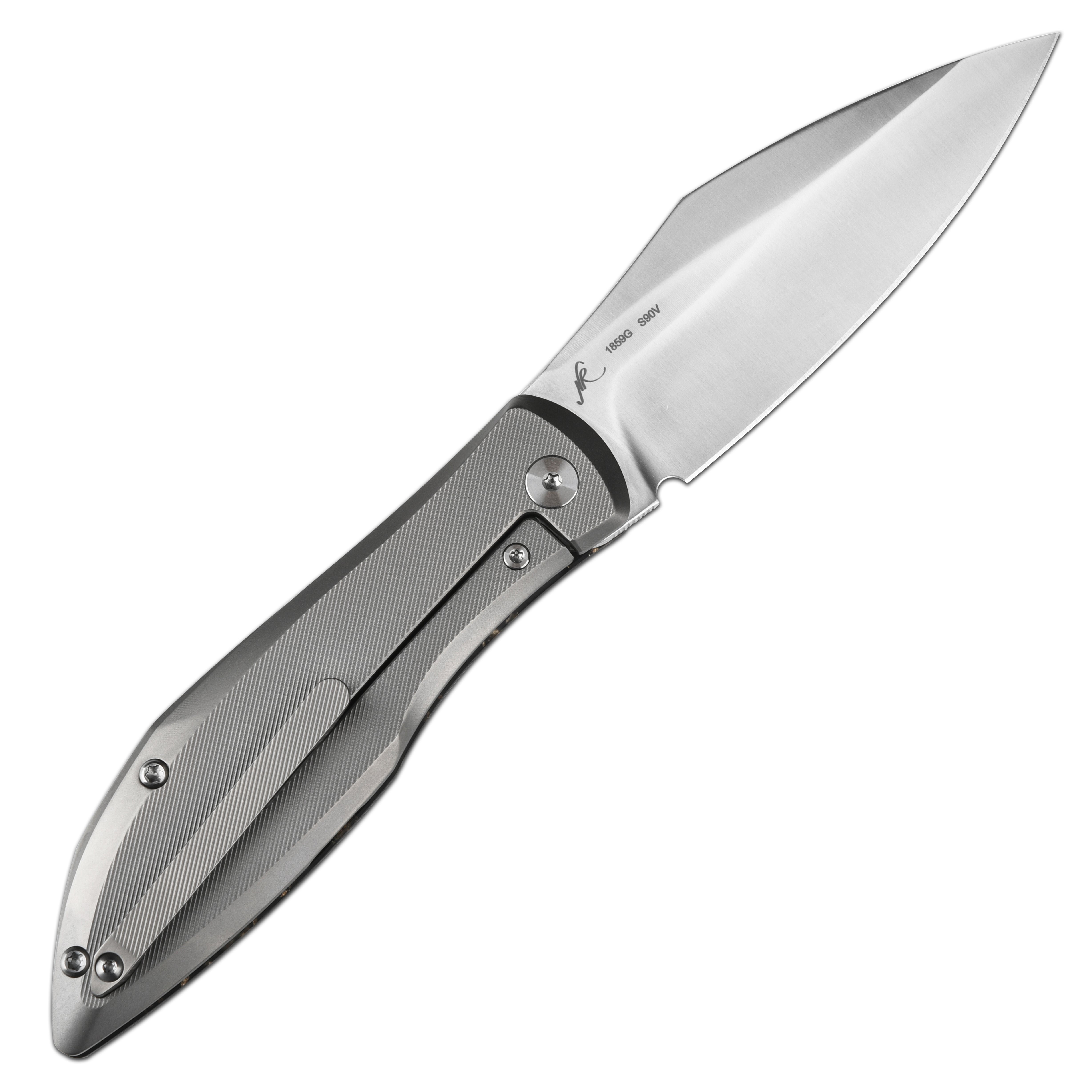 ArtisanCutlery Weyden 1859G-GCF S90V Blade Gold flake CF+Titanium Handle Folding Knives