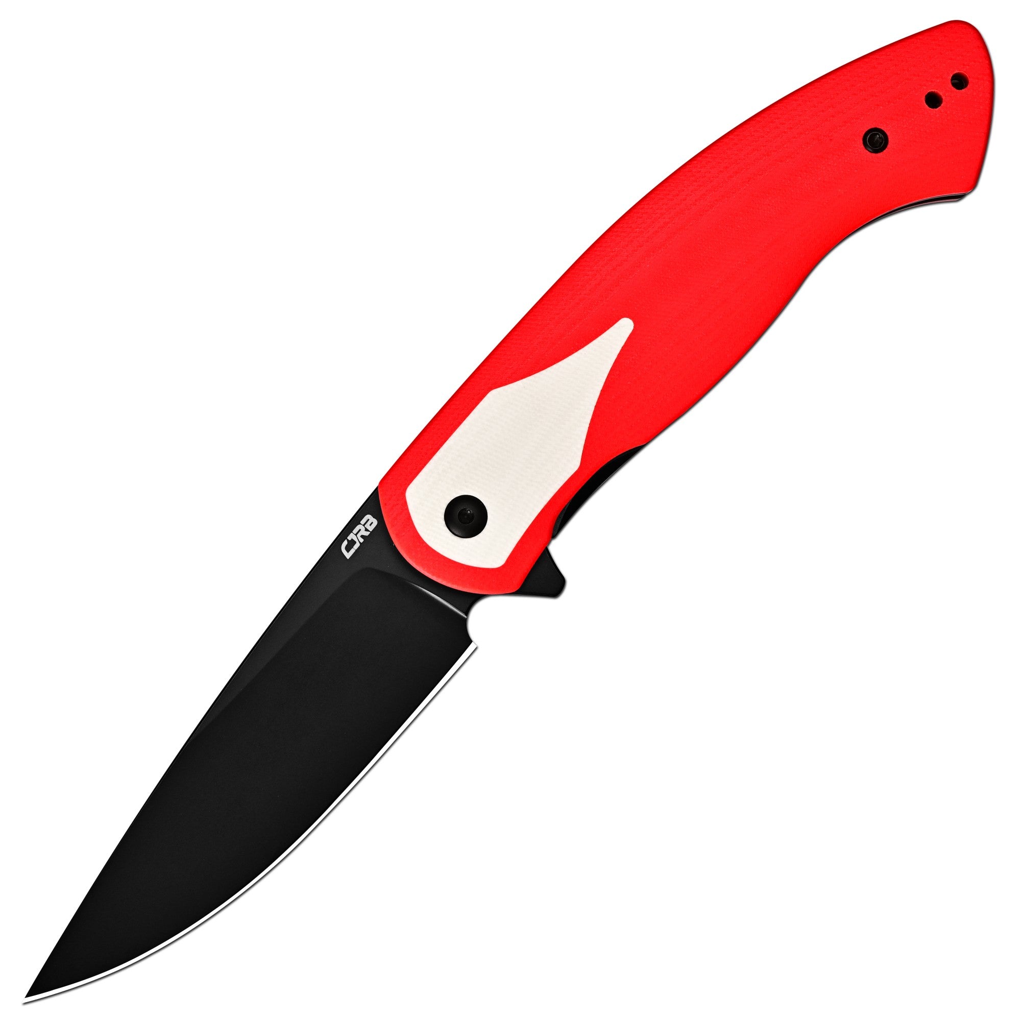 CJRB Rodayo Flipper & Liner Lock Folding Knife Red G10 Handle (3.78'' AR-RPM9 Steel Black PVD Coating Blade) J1972-RWH