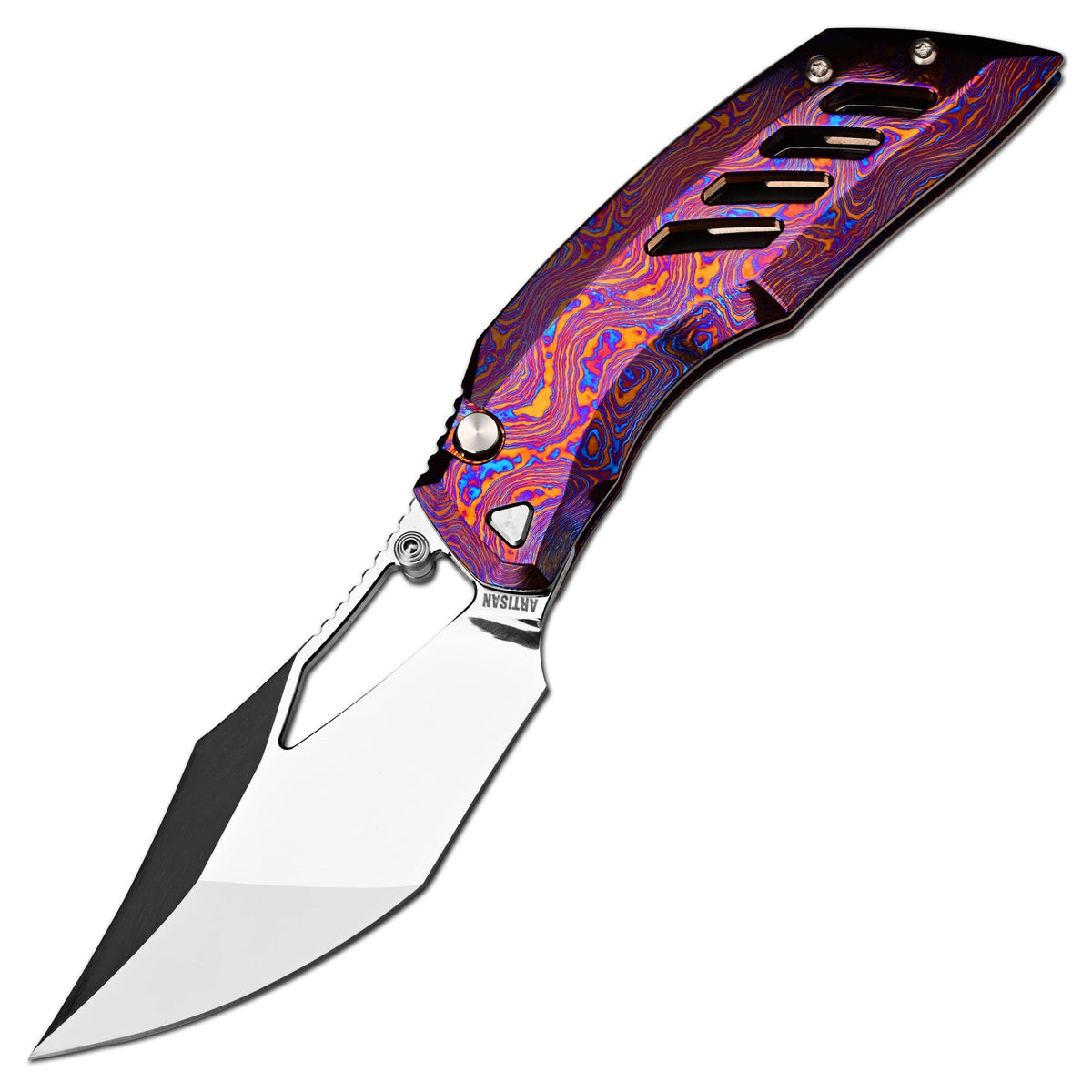 Artisan Cutlery The BlingWing | Titanium Damascus and Hand Polished Blade - Product view 1