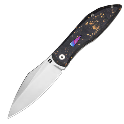 ArtisanCutlery Weyden 1859G-GCF S90V Blade Gold flake CF+Titanium Handle Folding Knives