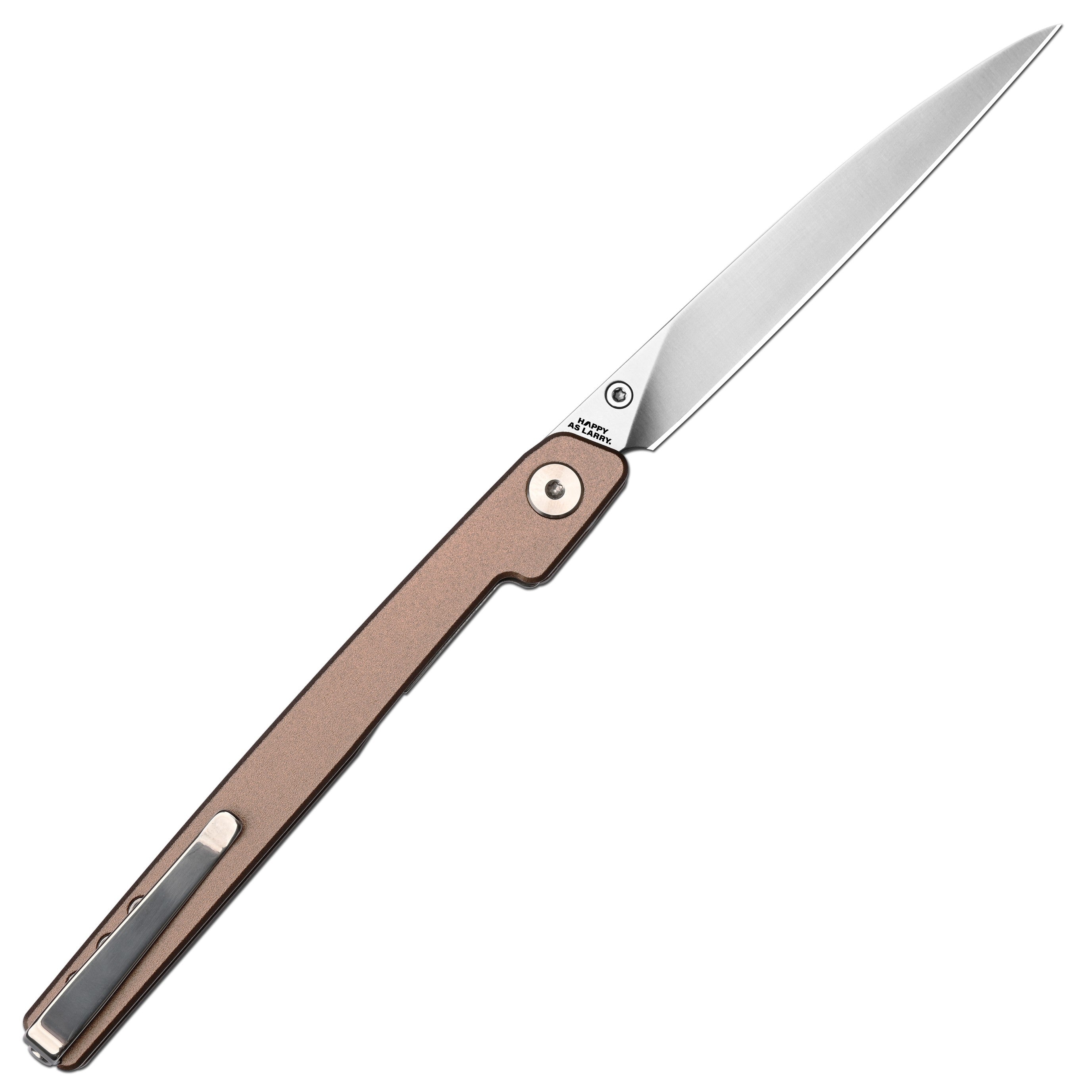 CJRB Lanky Thumb Stud & Liner Lock Knife Champagne Aluminum Handle
