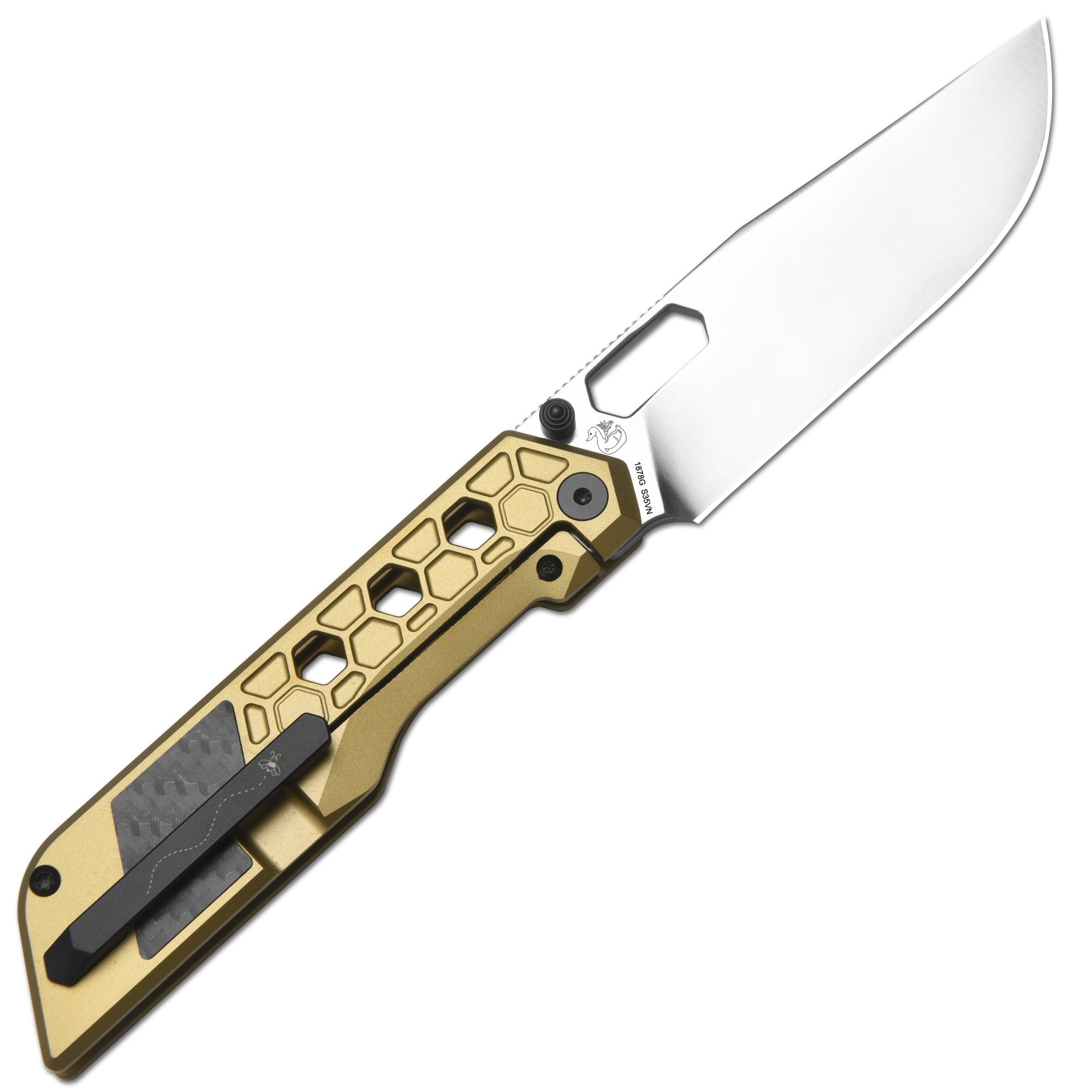 Artisan Cutlery Beest ATZ-1878G S35VN Blade Titanium Handle Folding Knives