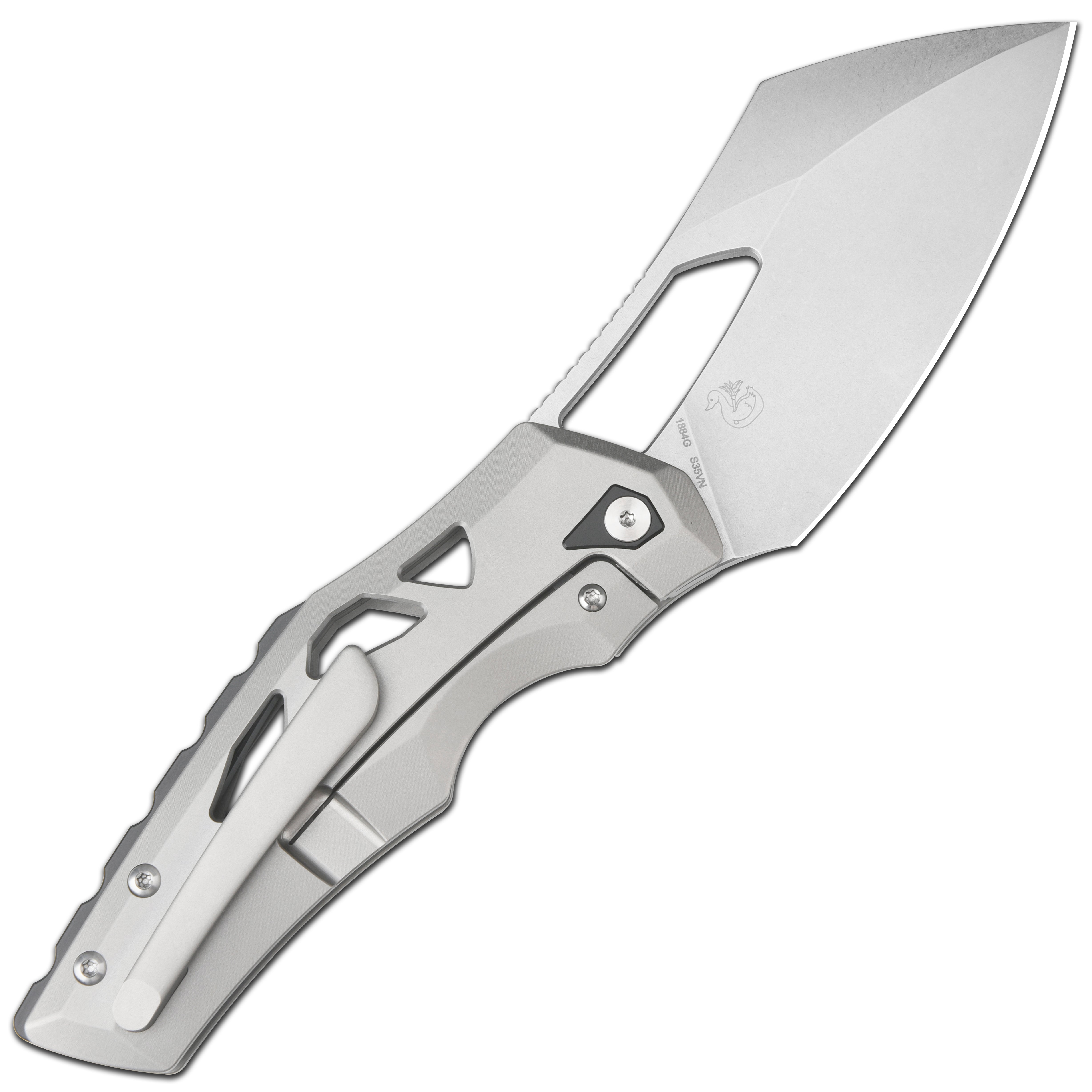 Artisan Cutlery Tortoise 1884G S35VN Steel Blade Titanium Handle Folding Knives