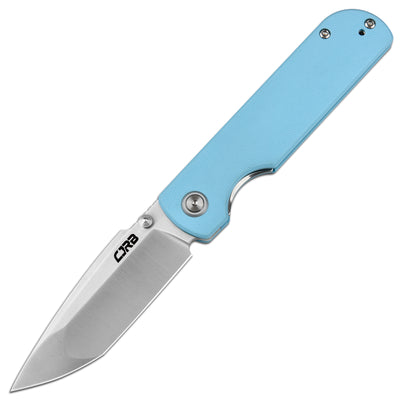 CJRB Nova J1937 AR-RPM9 Steel Blade G10 Handle Folding Knives - Sand Polish / Baby Blue (J1937-BU)