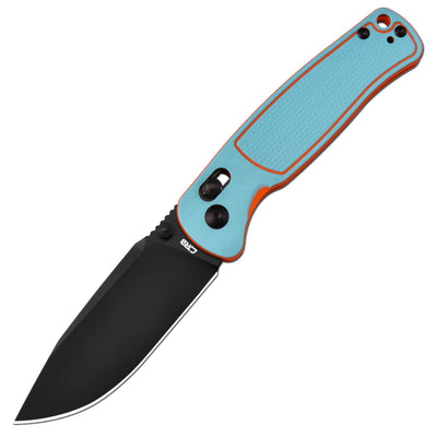 CJRB Shale J1943 AR-RPM9 Steel Blade G10 Handle Folding Knives - Black PVD / Blue&Orange G10 (J1943-BBO)