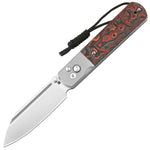 Artisan Cutlery Holm 1875 S90V Steel Blade TItanium and Fat Carbon Handle Folding Knives(Holiday Exclusive) - Black&Orange Fat Carbon (1875G-FCMV)