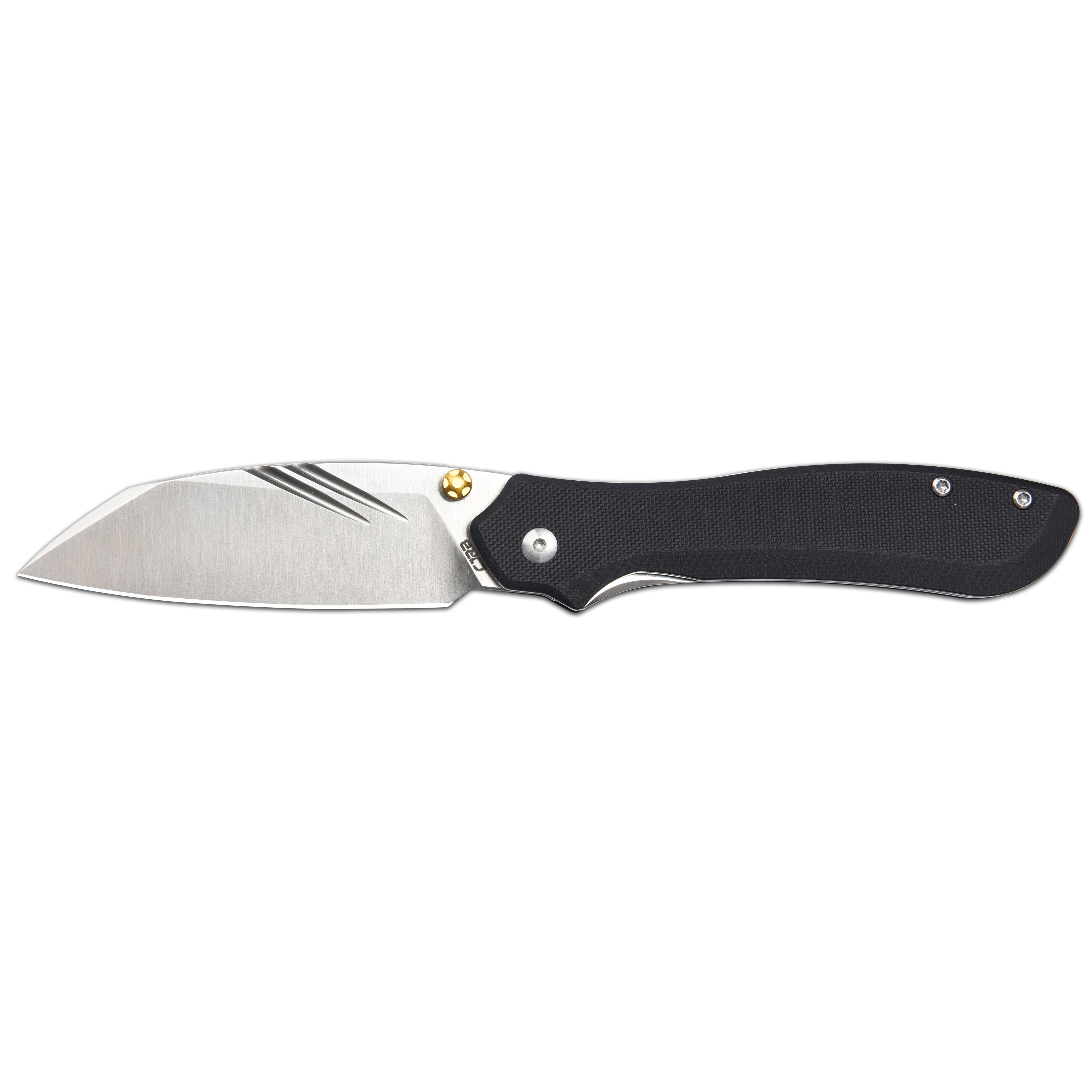 CJRB Fugly J1957 AR-RPM9 Steel Blade G10 Handle Folding Knives - Sand Polish/Black G10 (J1957-BK)