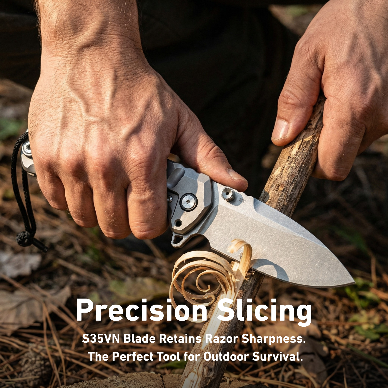 CJRB Tundra J1966 S35VN Steel Blade Titanium Handle Folding Knives