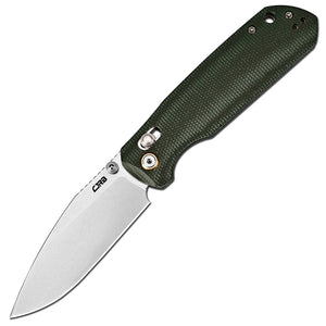 CJRB Mega Maximal Thumb Stud & Crossbar Lock Knife Green Micarta Handle(3.43'' AR-RPM9 Steel Stone Wash Blade) J1954L-MGN
